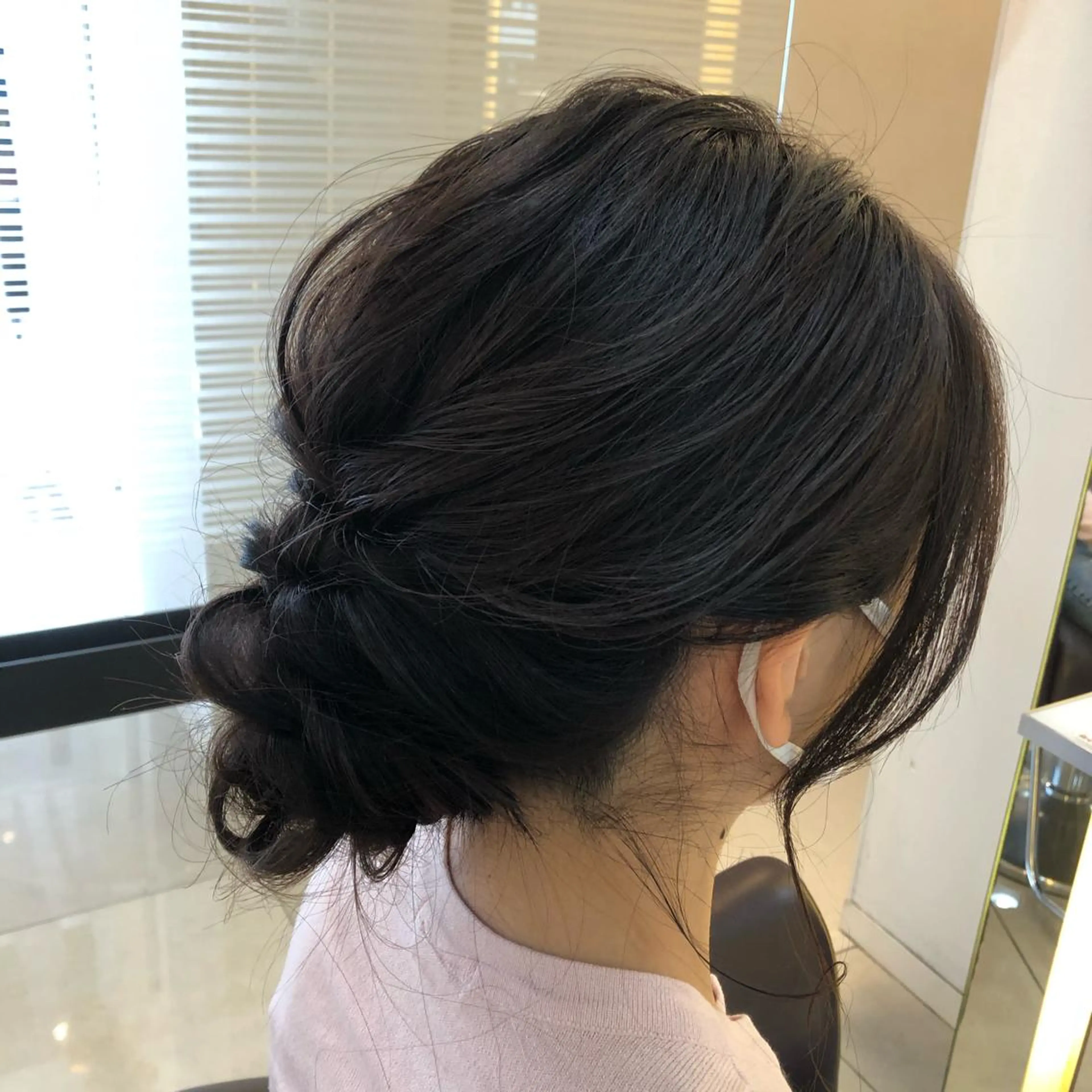 ヘアアレンジ お団子ヘア 森本　舞✴︎ 似合わせパーマのヘアスタイル