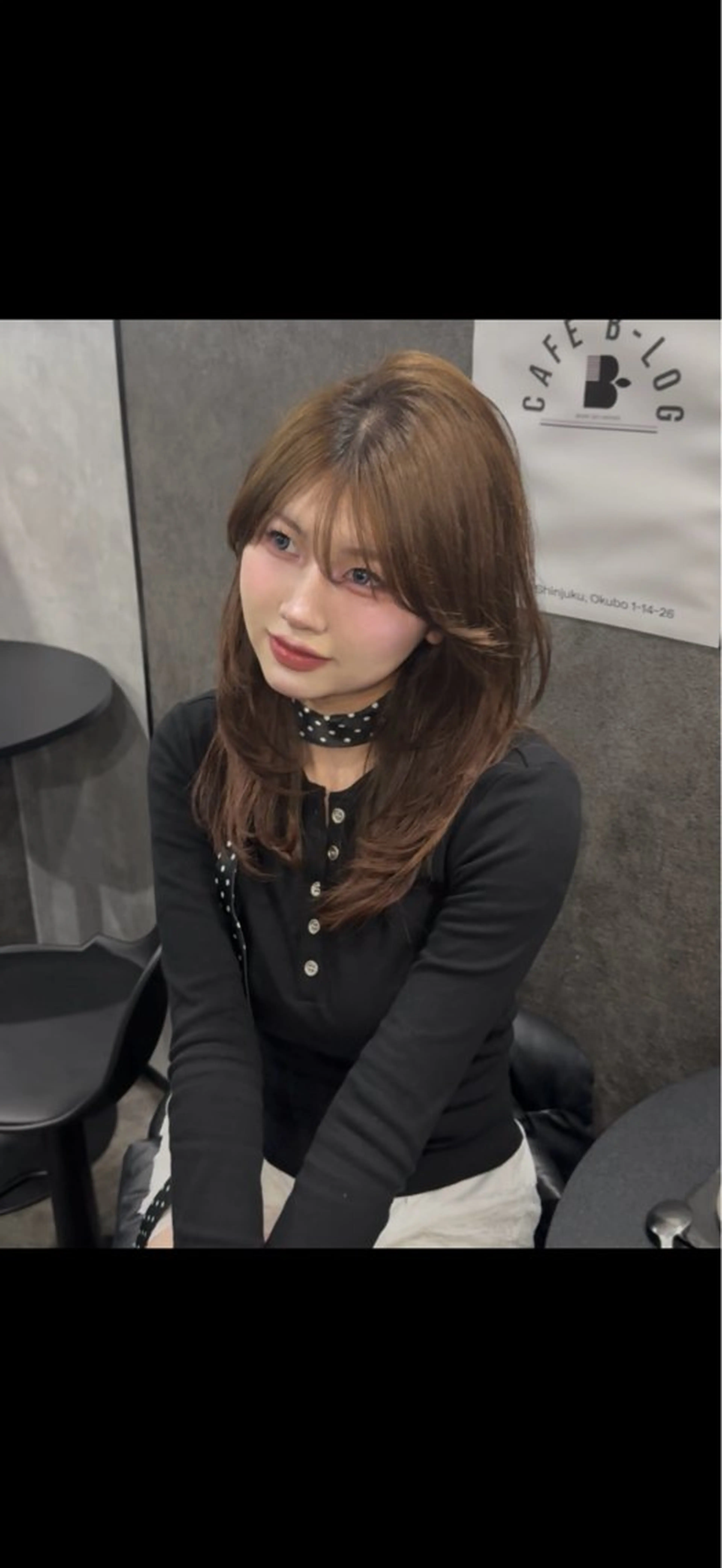 セミロング 韓国ヘア／レイヤー/ 顔周り/Harunaのヘアスタイル