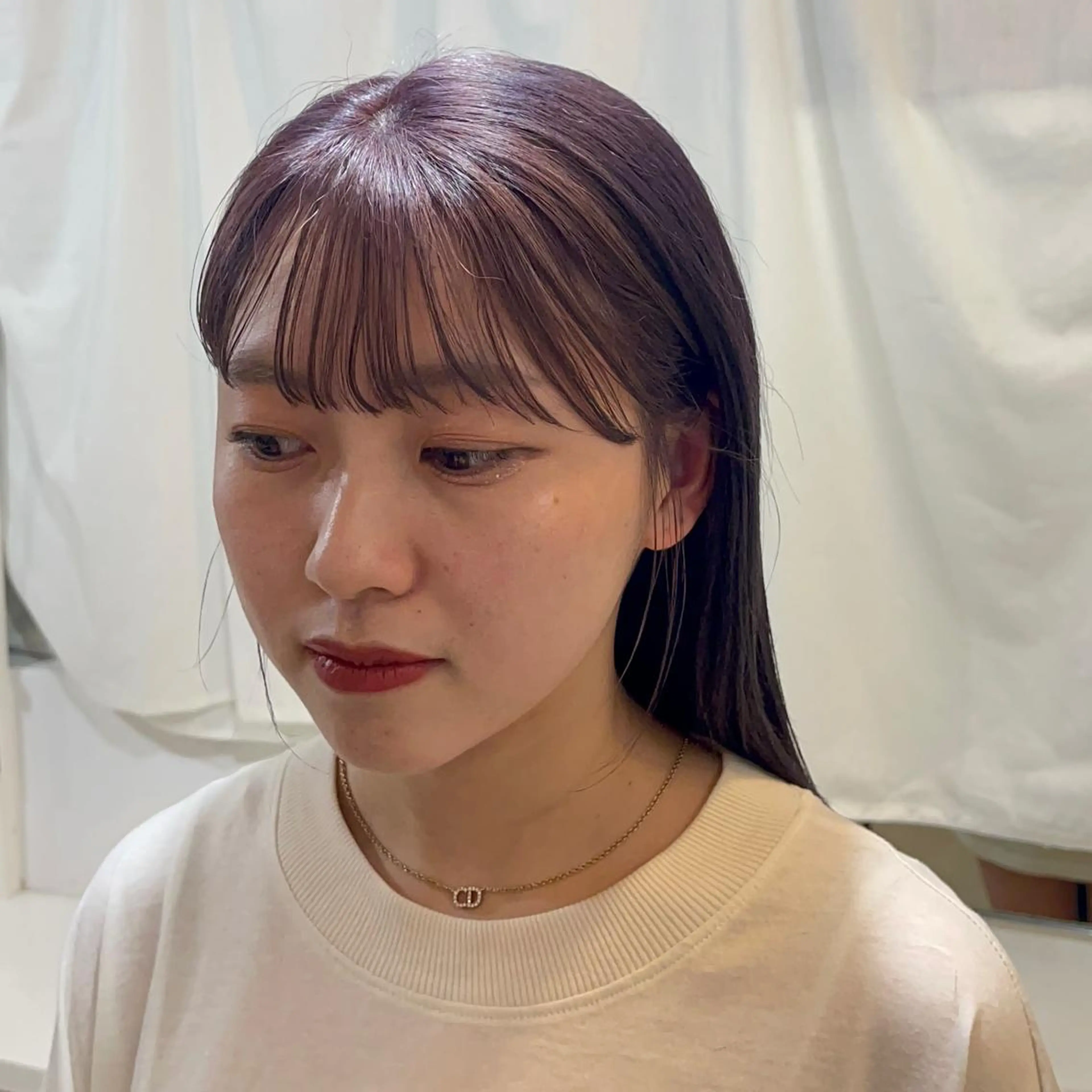 ミディアム カラー ラベンダーカラー 市村 香多のヘアスタイル