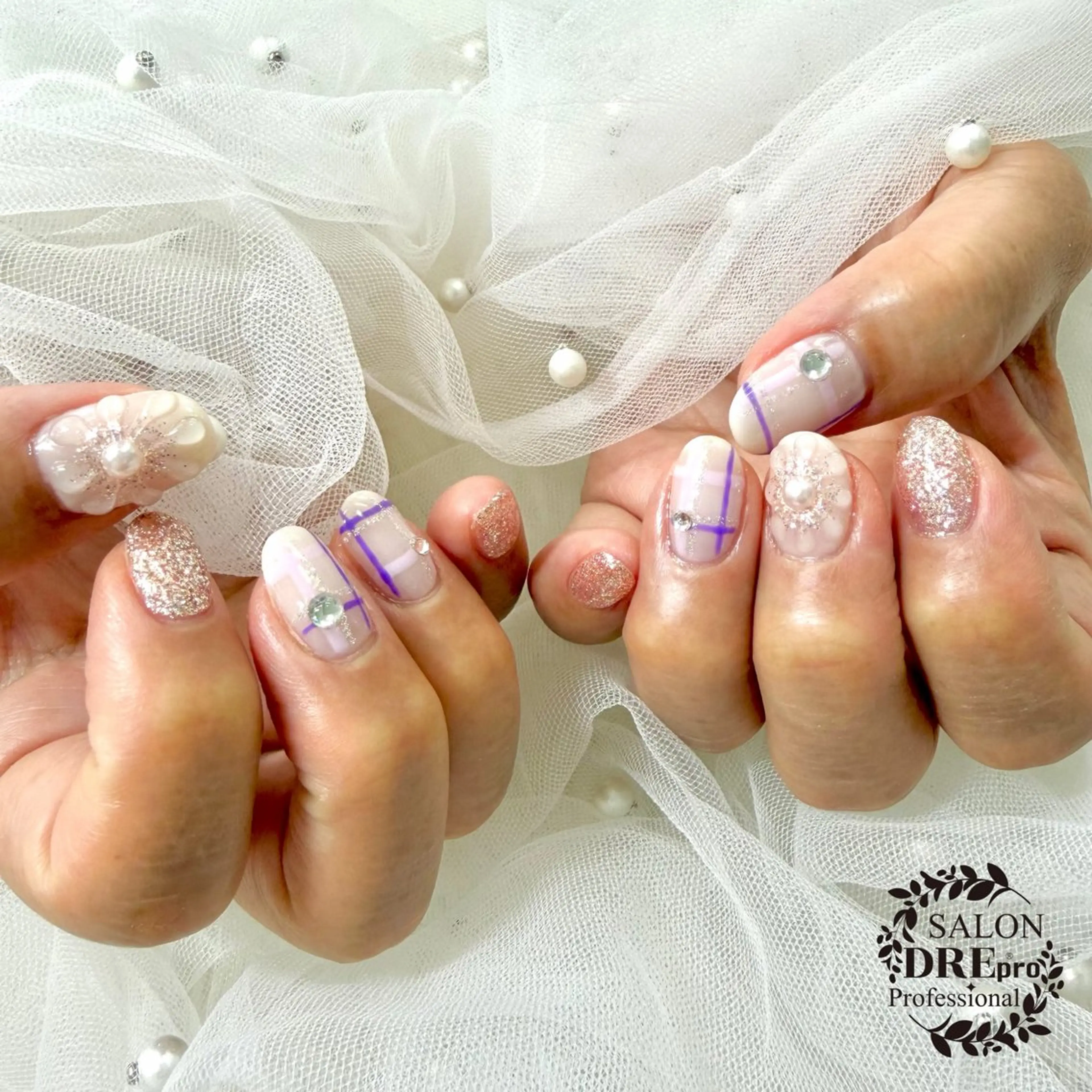 ネイル フラワーネイル ぷっくりネイル ハンドネイル salonDRE MIYUKIのネイルデザイン
