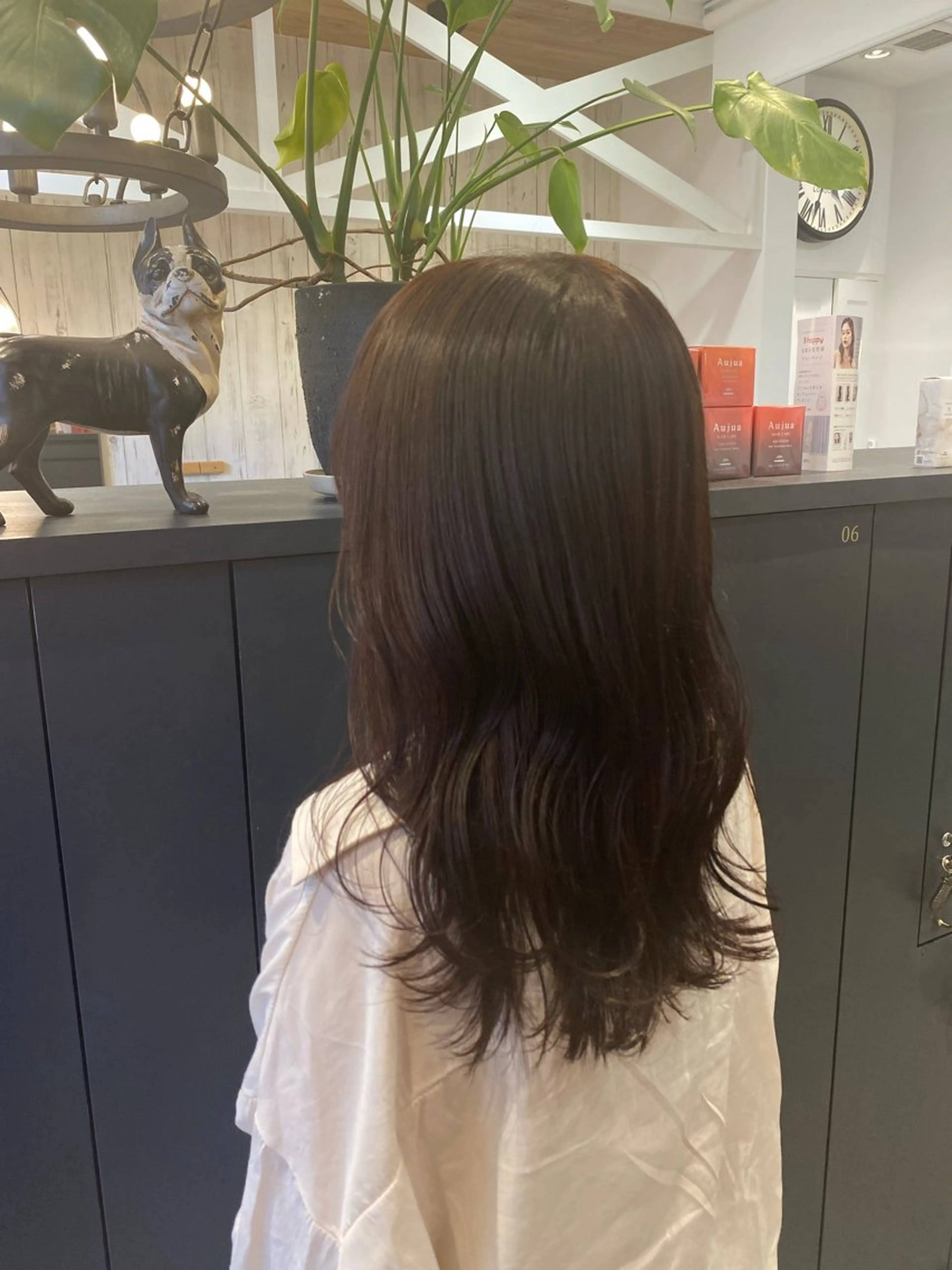 ロング カラー ブラウンカラー オレンジ オレンジブラウン 柴田 枝利子のヘアスタイル