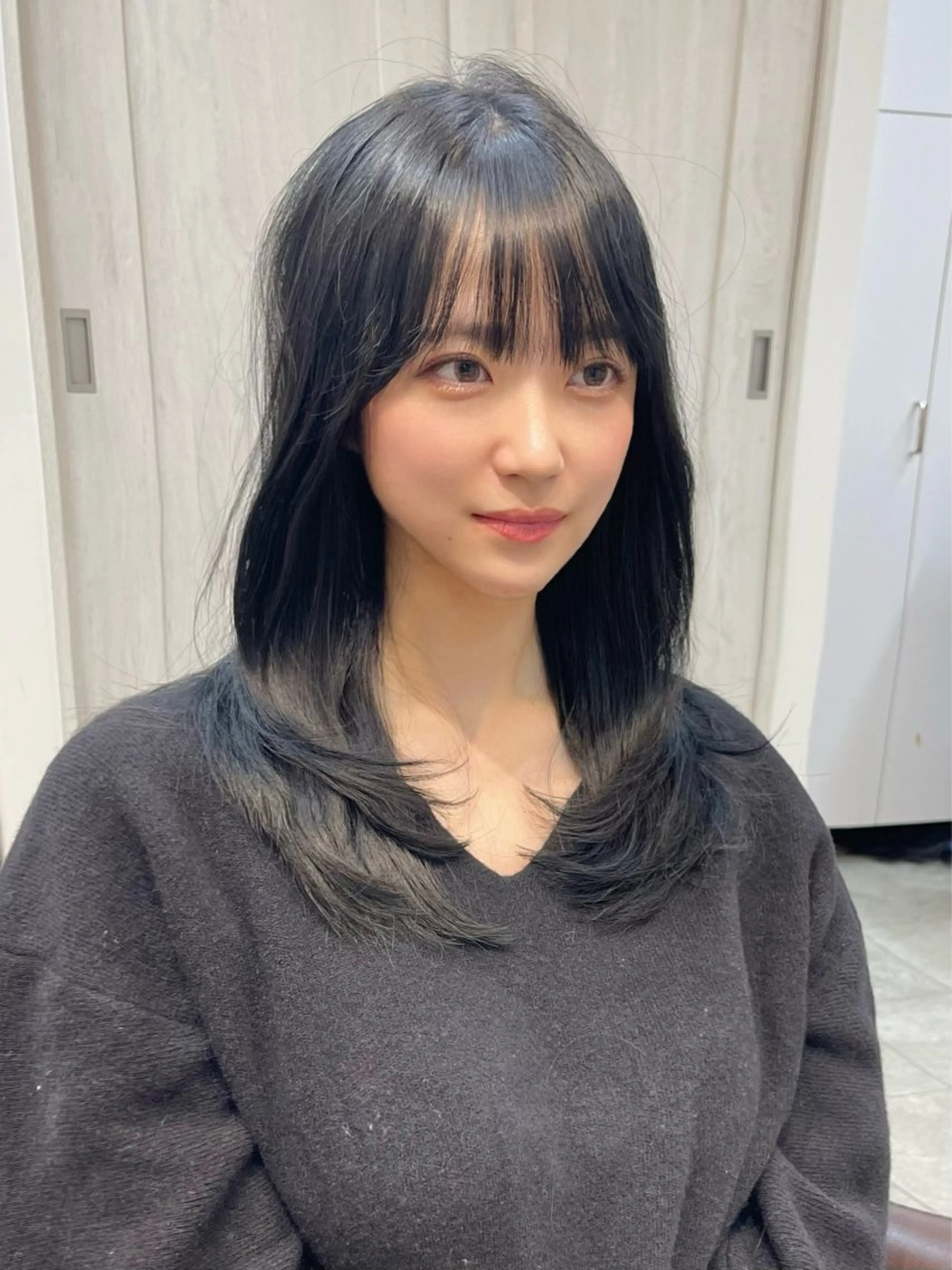 セミロング 韓国風レイヤー ショート/犬塚 優介のヘアスタイル