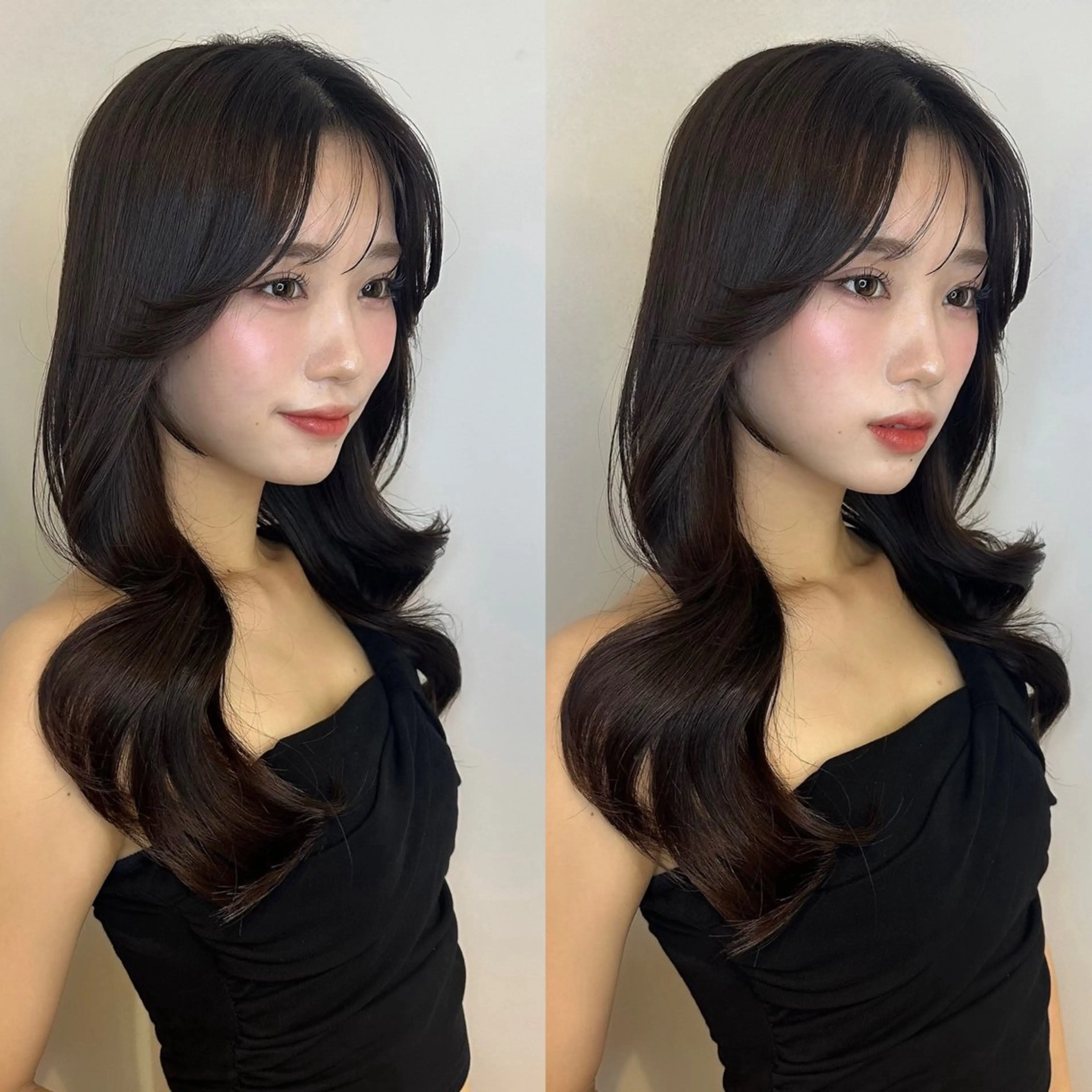 【髪の毛伸ばし中の方クーポン💎】韓国風顔まわりカット+プレミアムケアカラー+3Step髪質改善トリートメント💖の写真