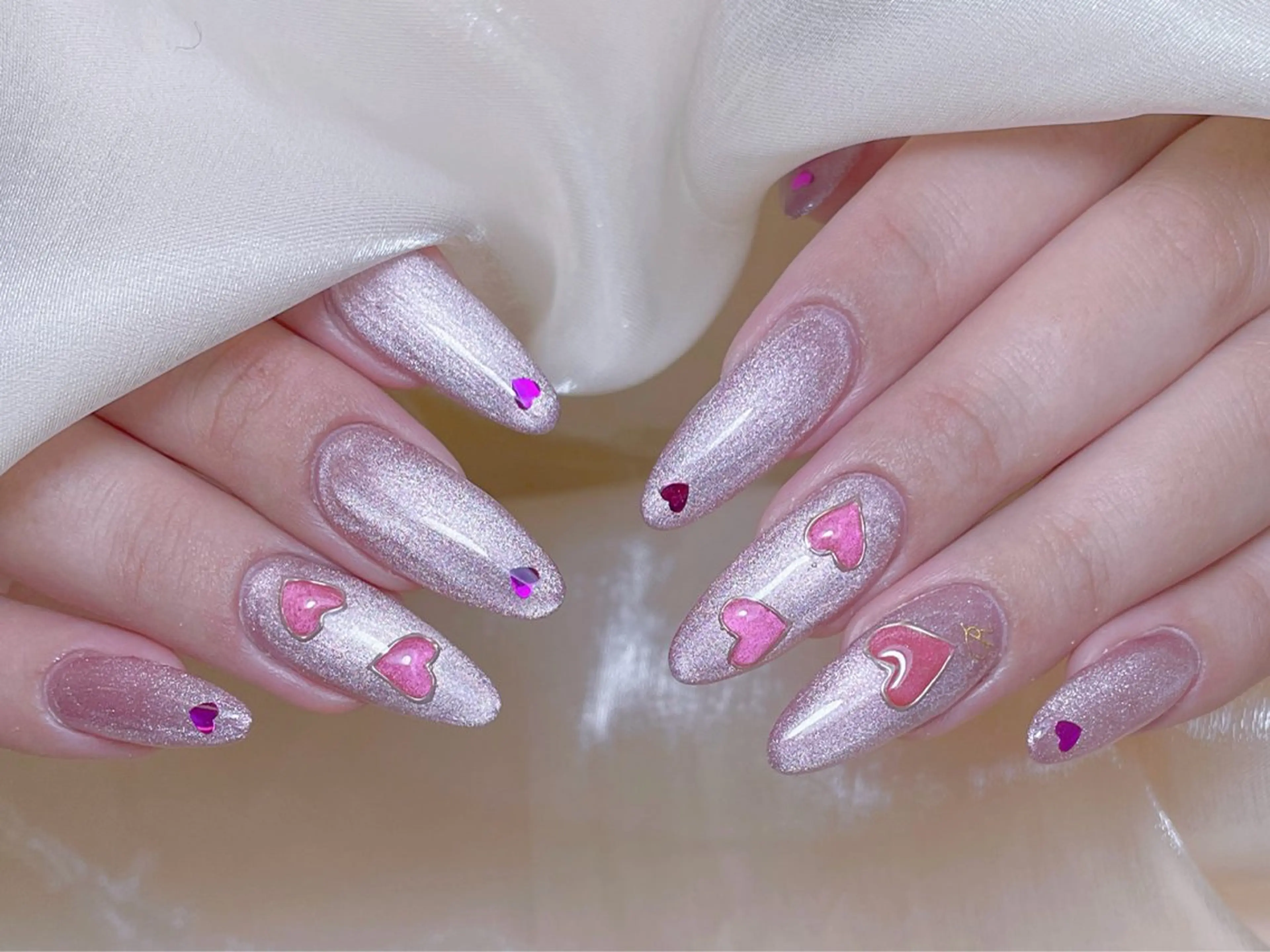 ネイル クリアネイル ロングネイル マグネットネイル 大理石ネイル(マーブル) 春ネイル princess👑 木戸　唯のネイルデザイン