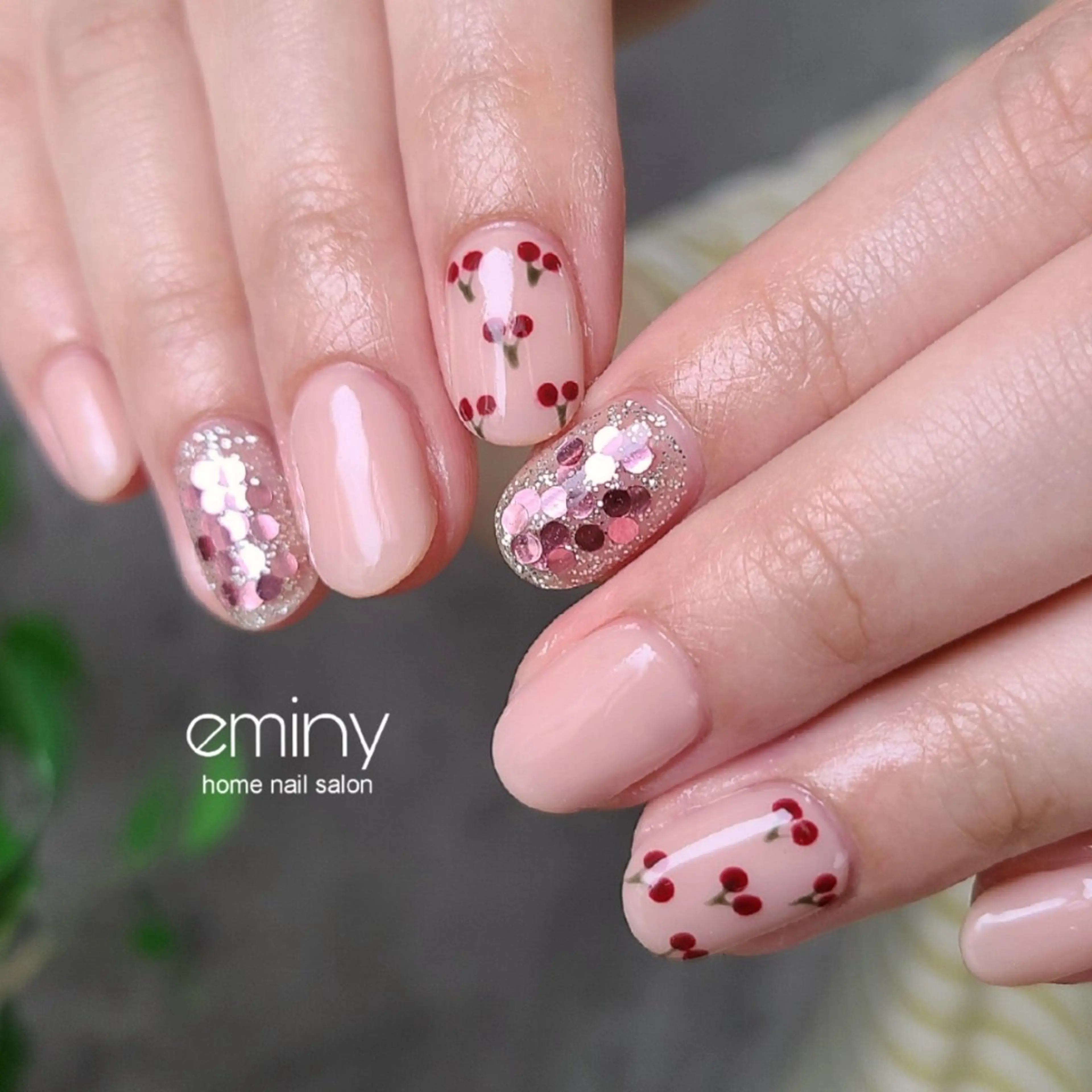 ネイル ジェルネイル 韓国ネイル ショートネイル 春ネイル ハンドネイル nail salon  eminyのネイルデザイン