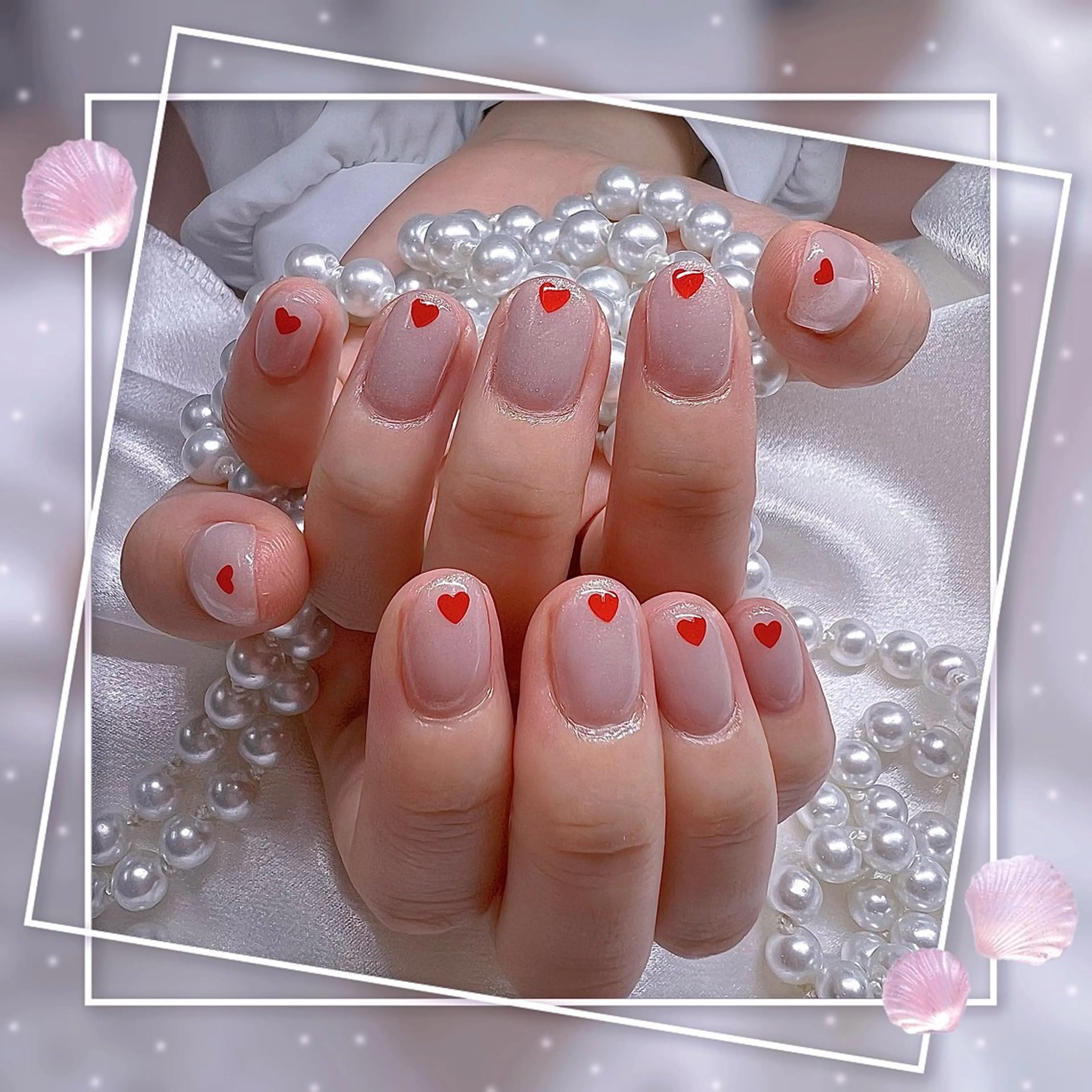 ネイル フレンチネイル グラデーション キラキラネイル 韓国ネイル マグネットネイル Chill Nailsalonのネイルデザイン
