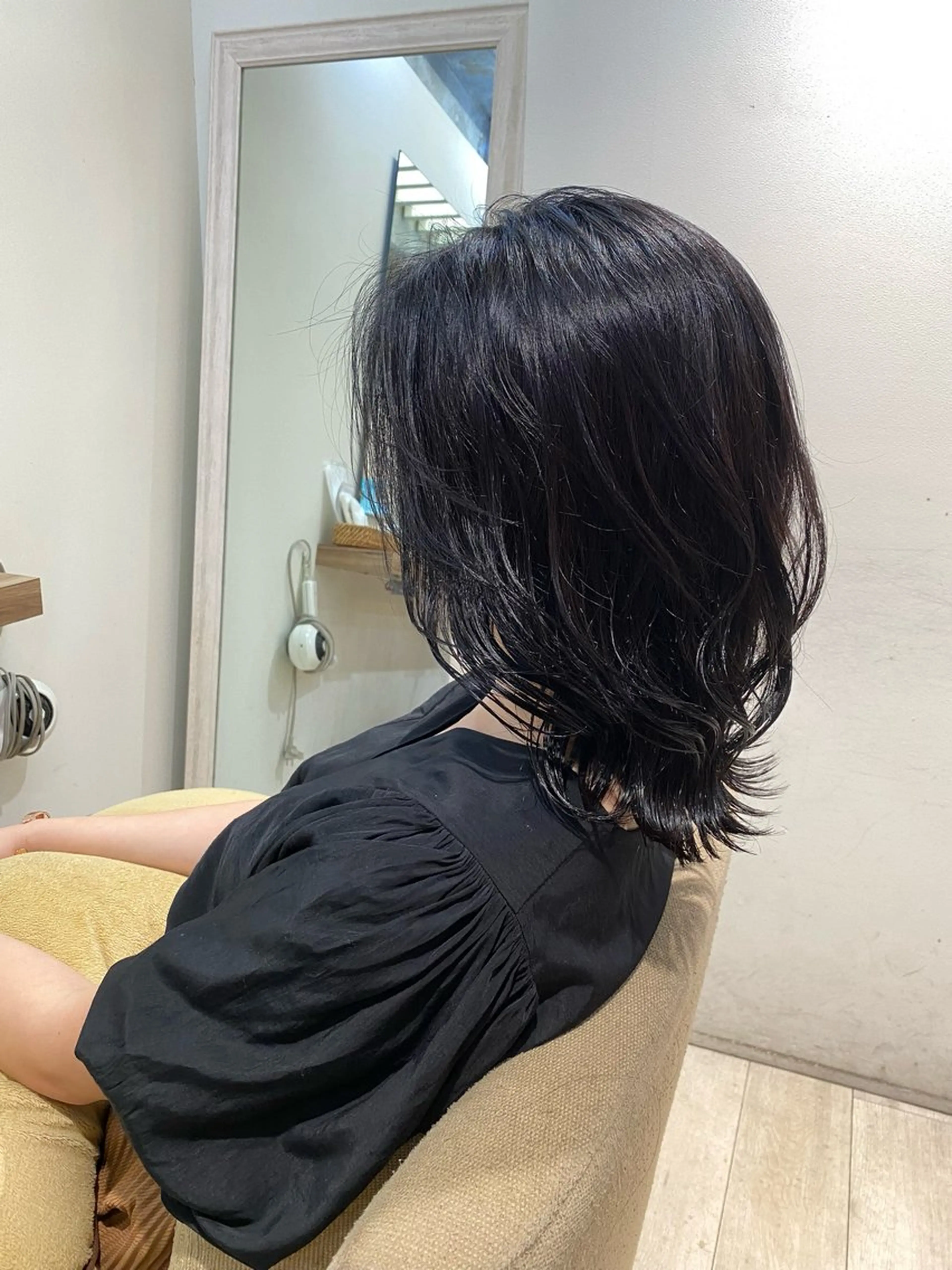 セミロング カラー アッシュ ブルーカラー ブルーアッシュ ヘアカラー ブリーチなし/暖色/ 透明感/なおやのヘアスタイル