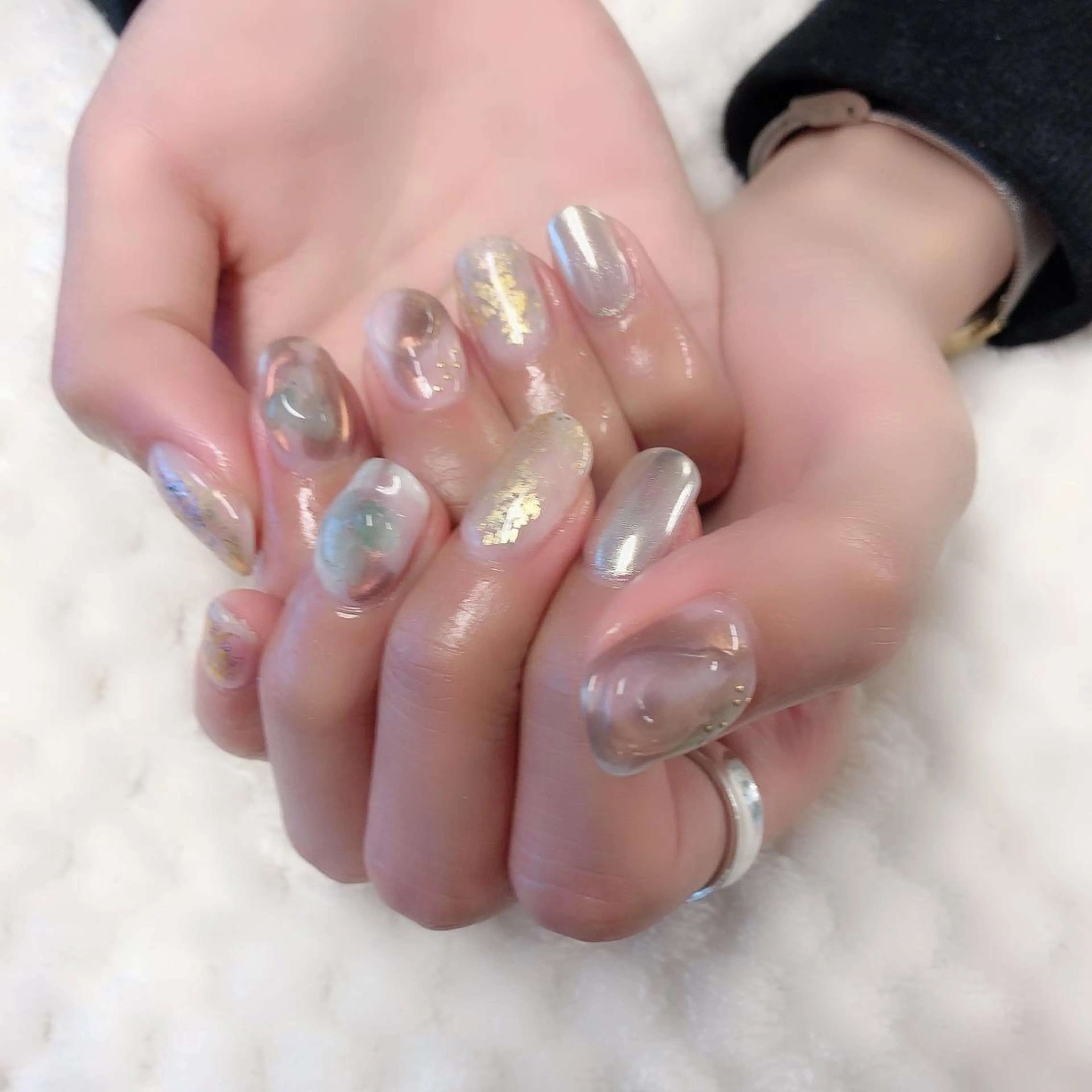 ネイル ミラーネイル ストーンネイル ono megumiのネイルデザイン