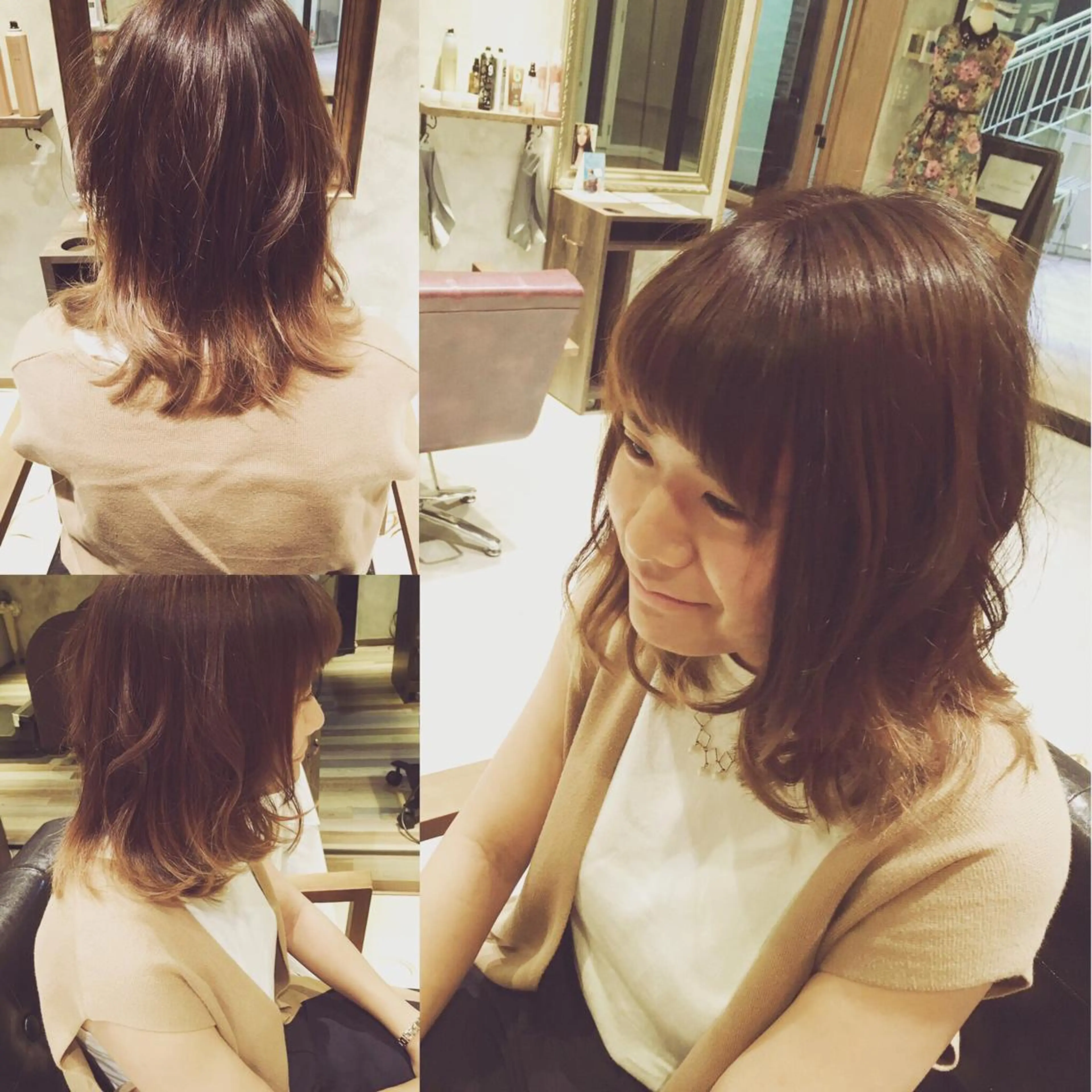 ミディアム 顔周りカット 松村 崇弘のヘアスタイル