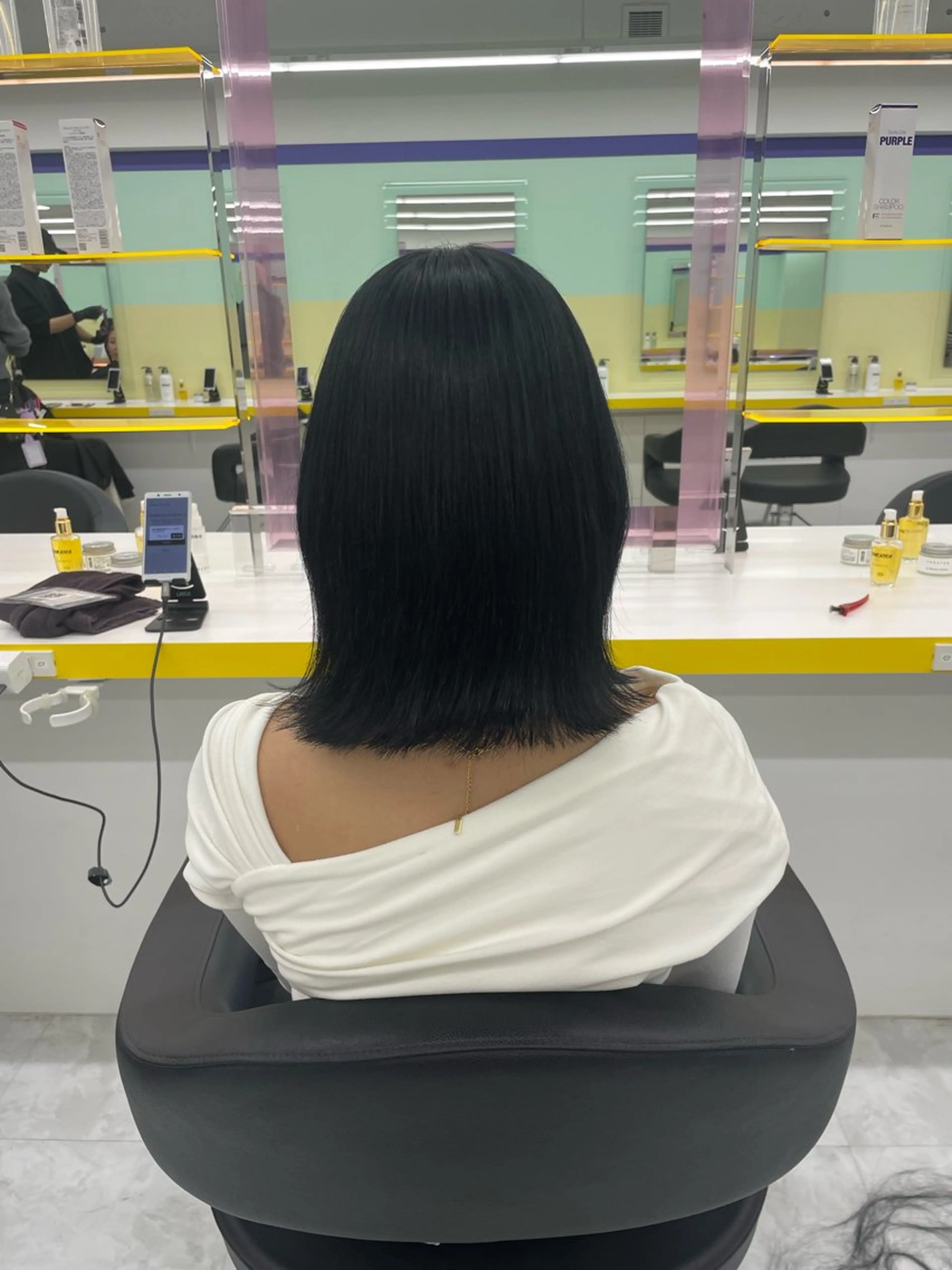ミディアム カラー ヘアカラー トリートメント ヘッドスパ ヘアセット 🦋色落ち綺麗カラー メンズYUZU🦋‪のヘアスタイル