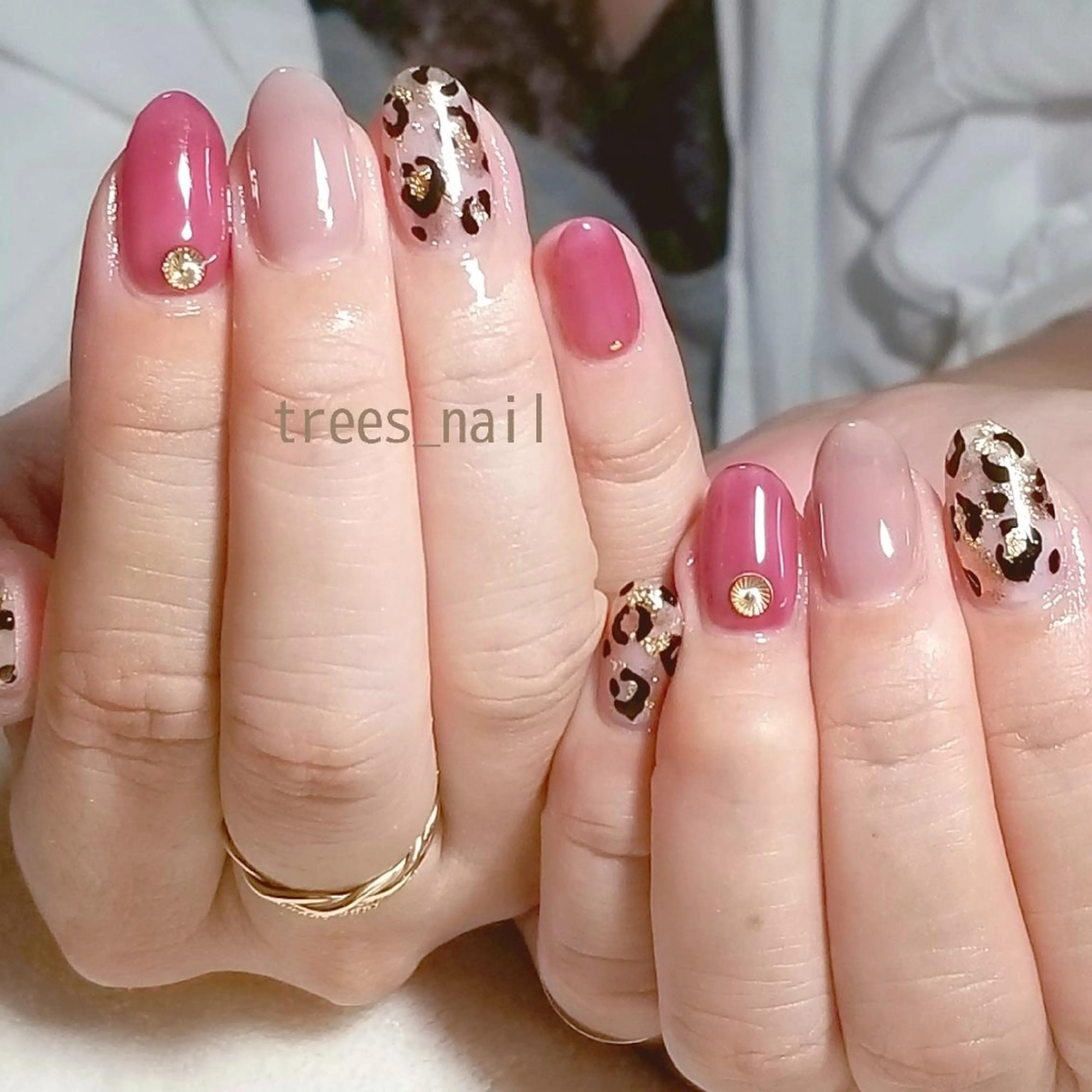 ネイル アニマル柄 クリアネイル ハンドネイル フットネイル trees_ nailのネイルデザイン