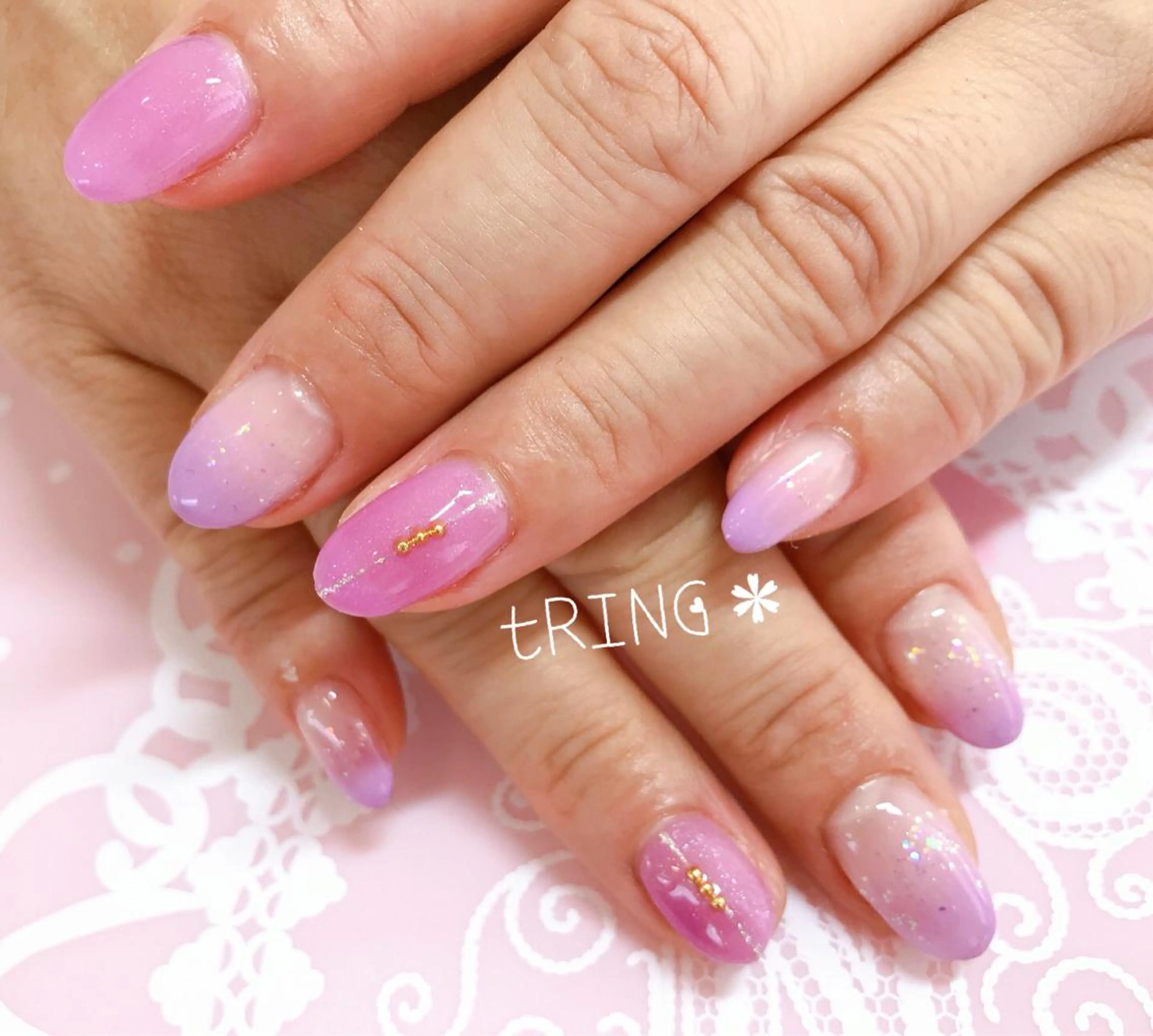 ネイル ハンドネイル tRING＊ しいの木台のネイルデザイン