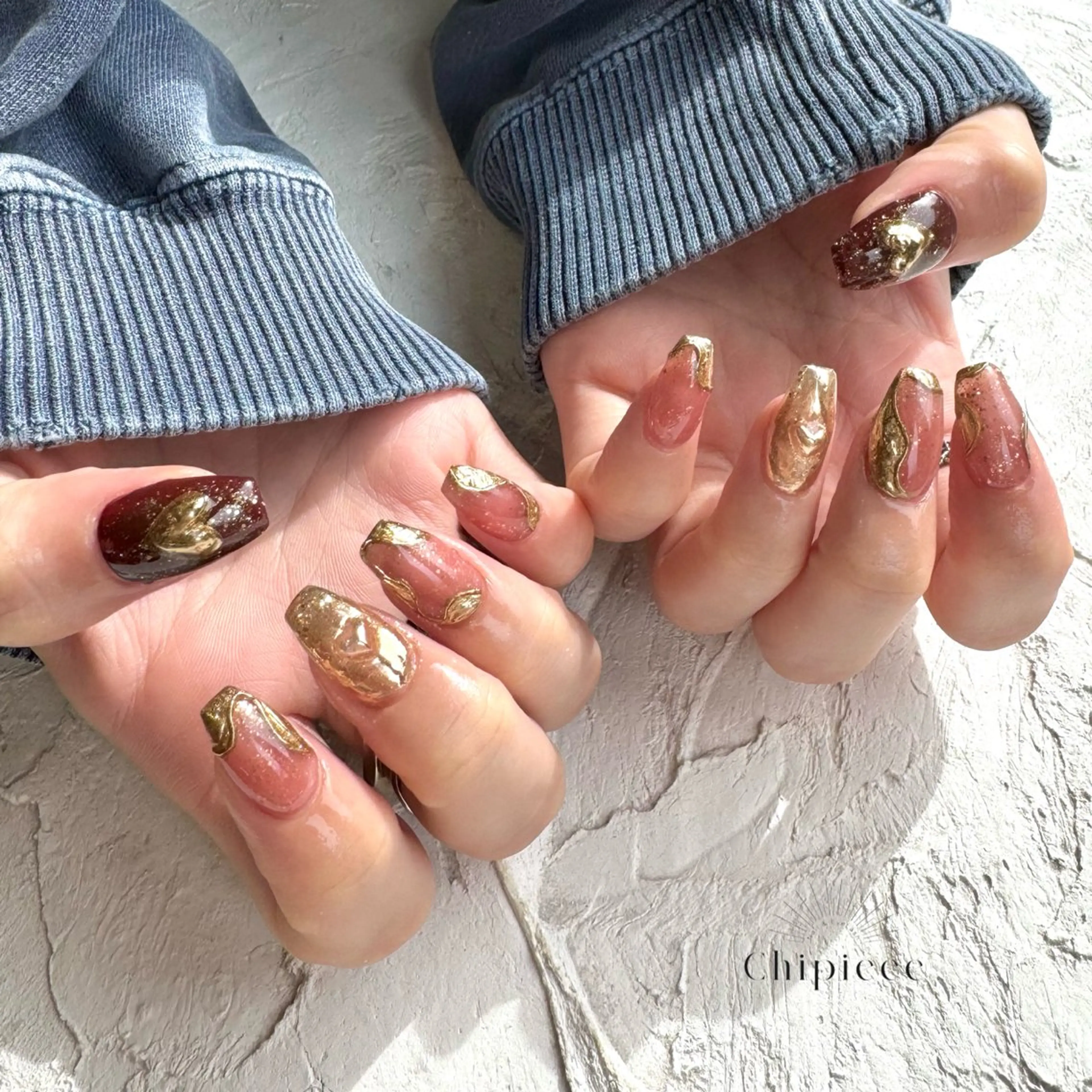 ネイル ボルドー ハンドネイル chipieee kannaのネイルデザイン