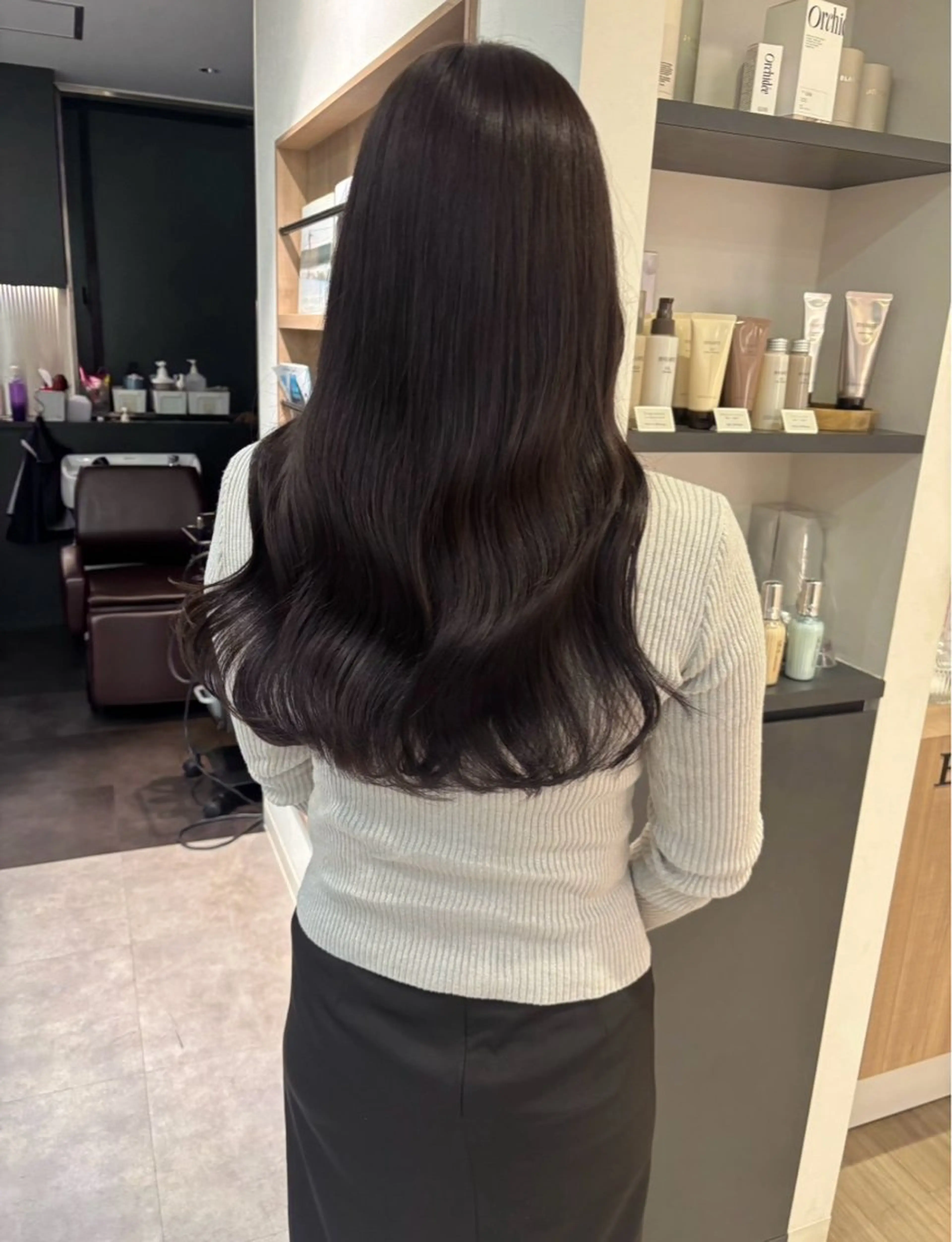 セミロング 髪質改善 カット ヘアカラー トリートメント モテ髪‎🫧赤み消し カラー表参道きょうこのヘアスタイル