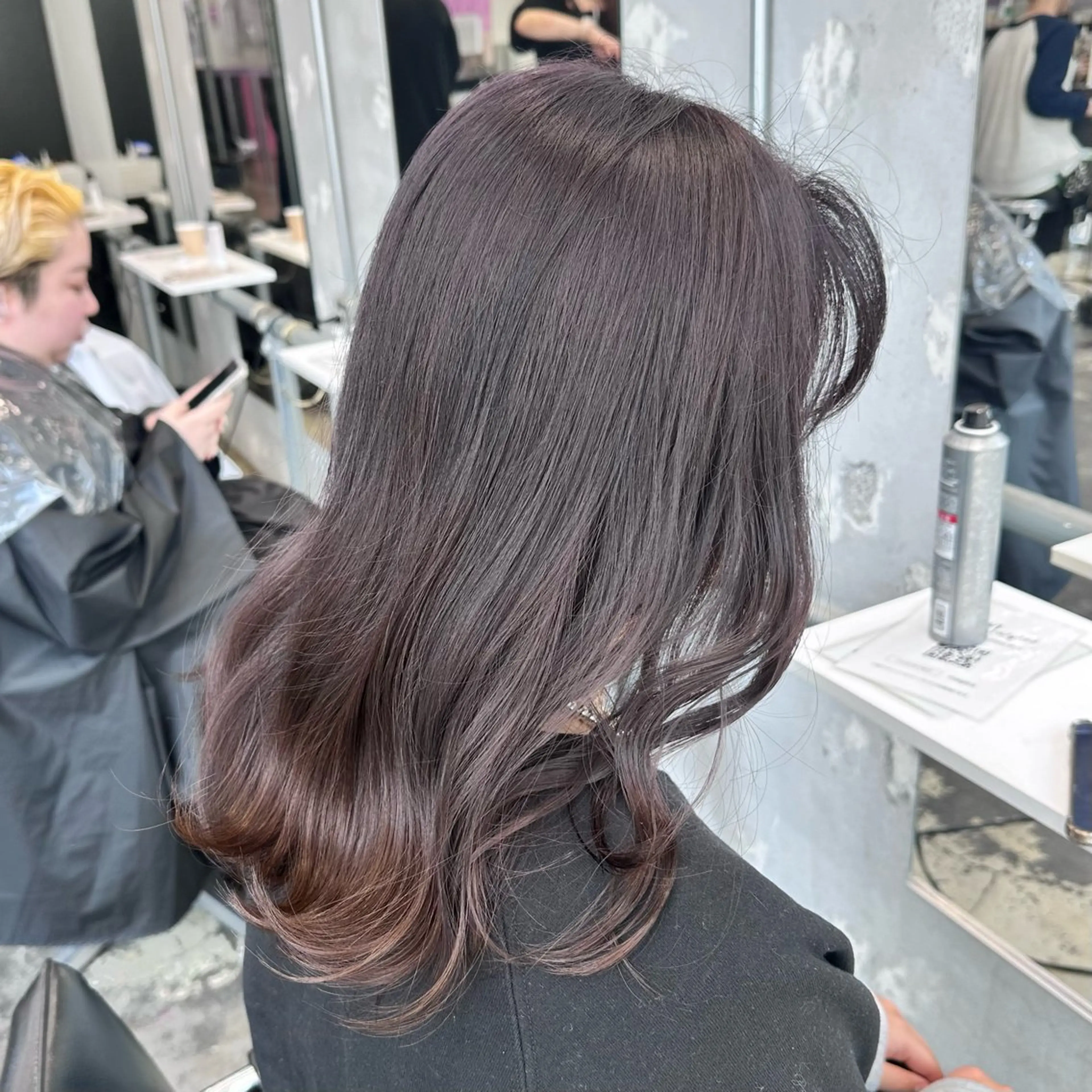 セミロング カラー ヘアアレンジ ブラウンカラー ラベンダーカラー 🎀モテ暖色× エクステ🎀あかりのヘアスタイル