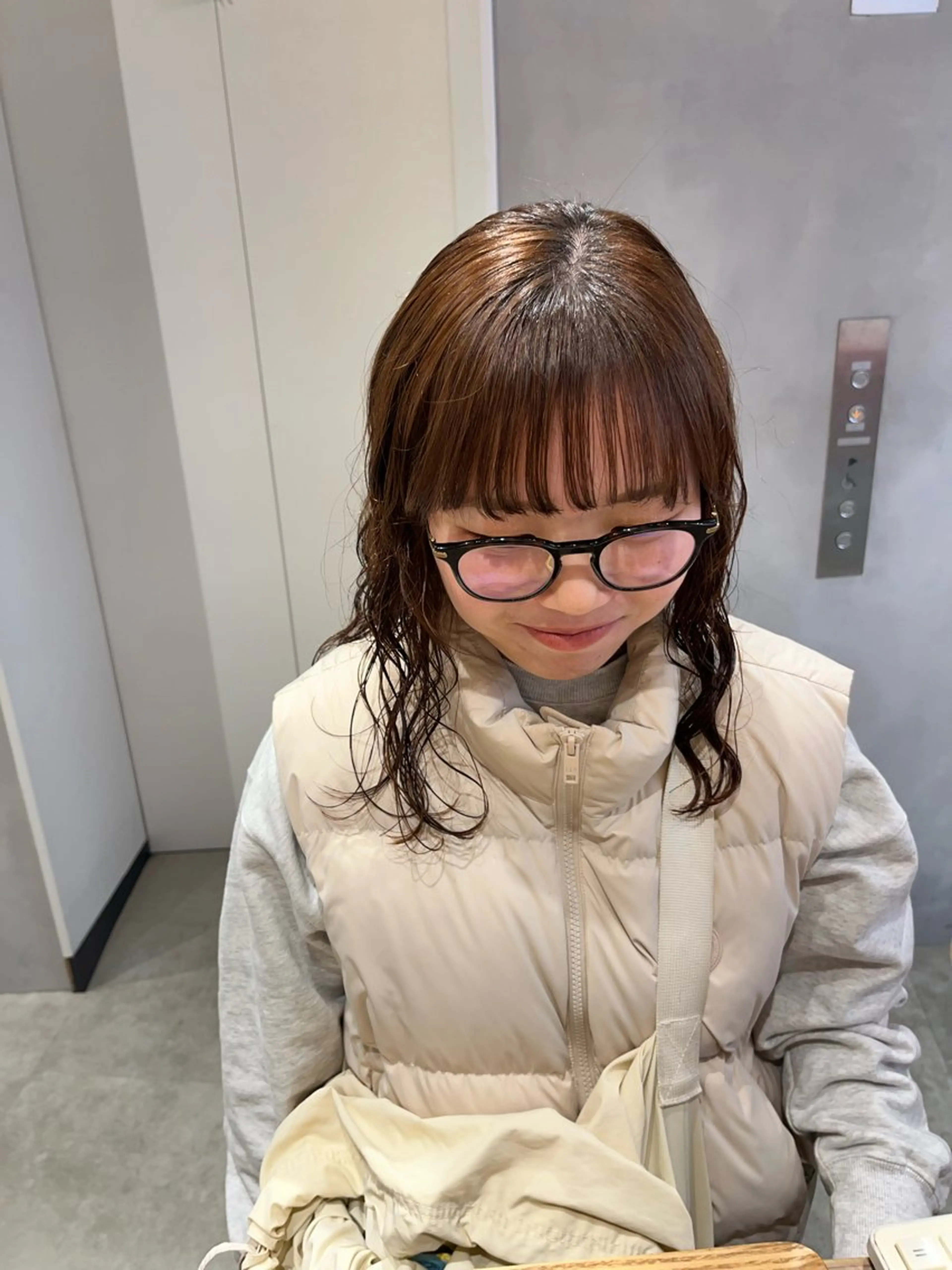 ミディアム パーマ カット パーマ トリートメント ボブ/ベージュ/ パーマ🪿近森ゆいのヘアスタイル