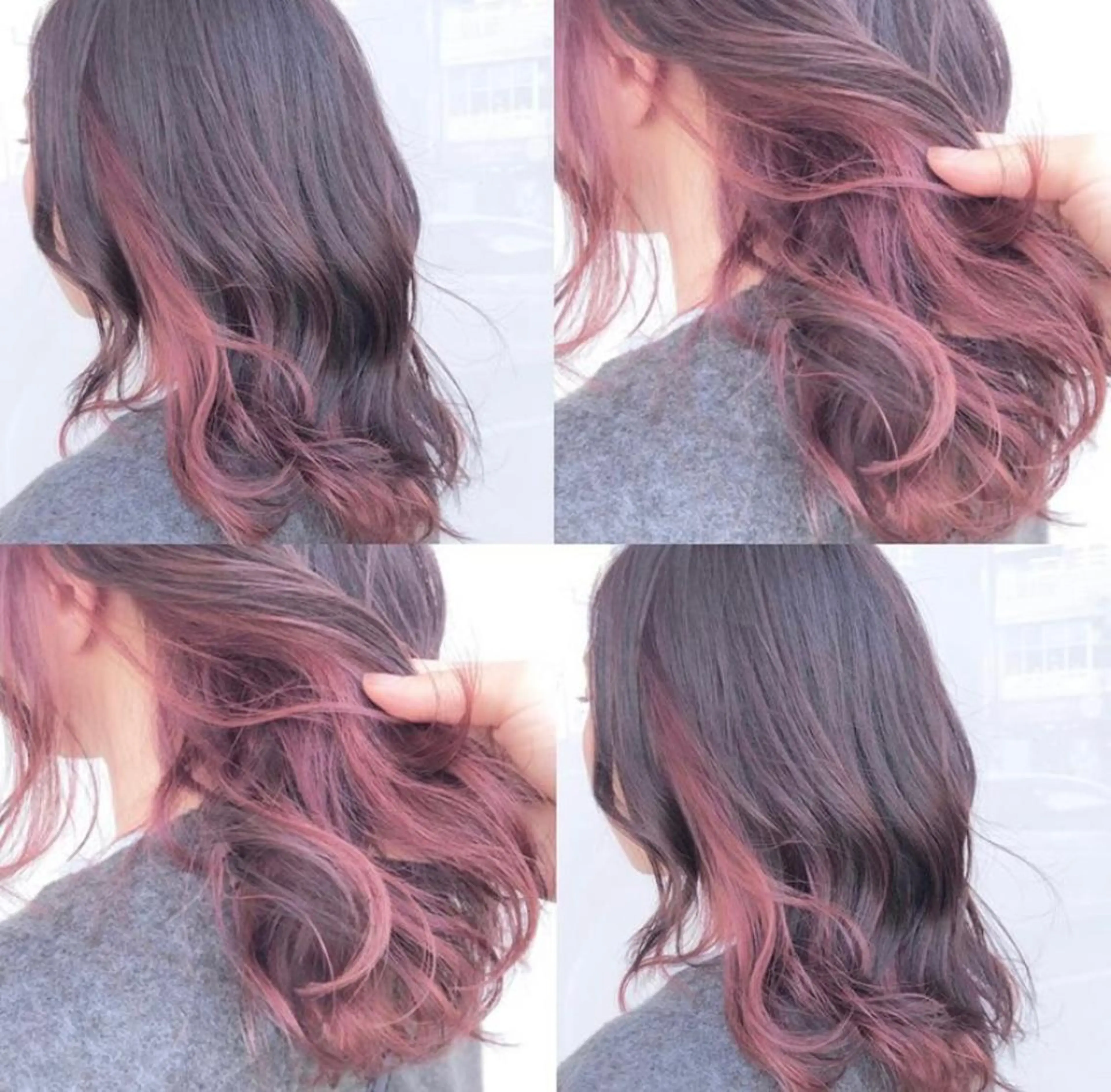 ミディアム カラー ウルフカット ハッシュカット/七海のヘアスタイル