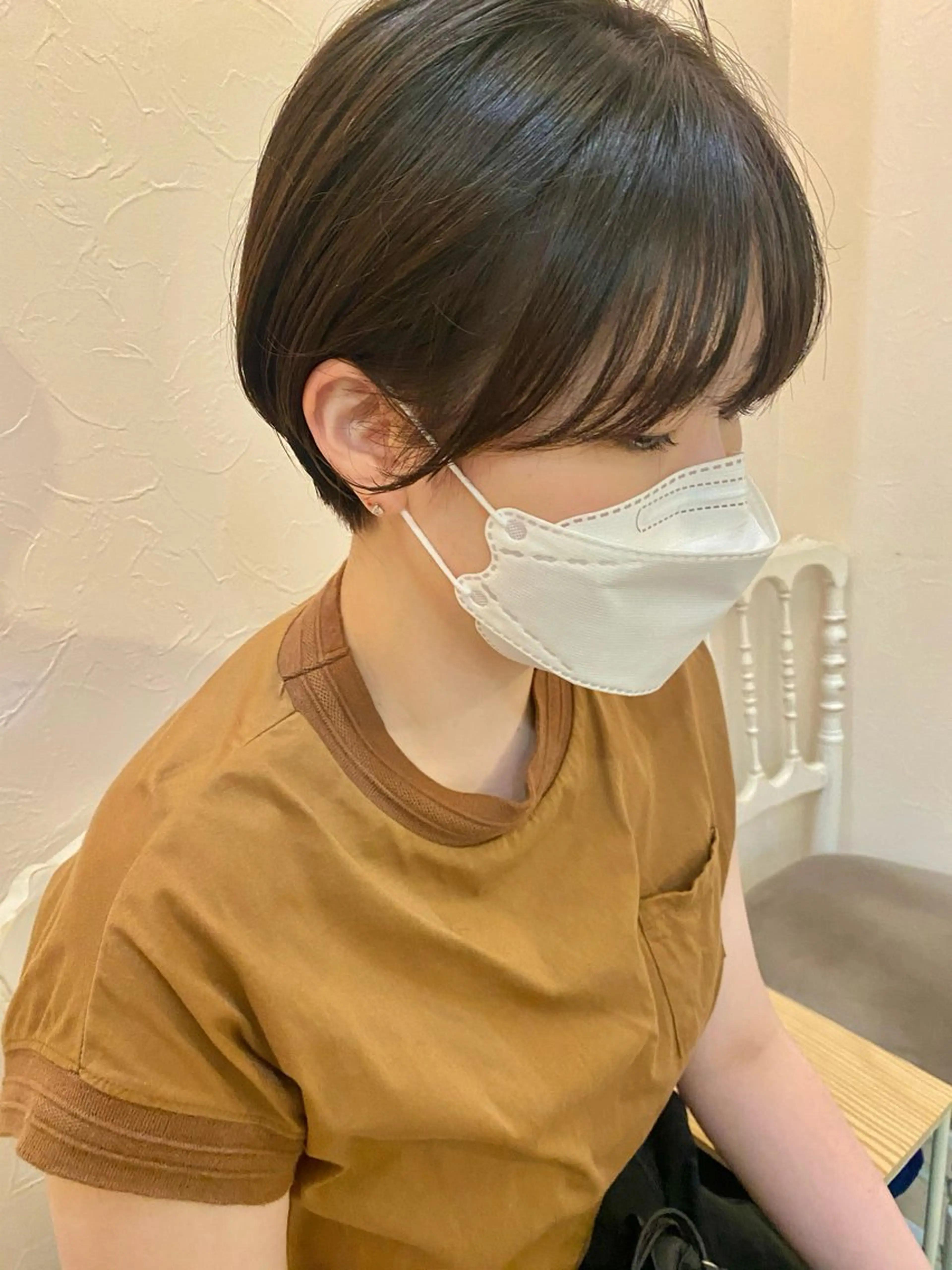 ショート en,ボブ/レイヤー パーマ/透明感カラーのヘアスタイル