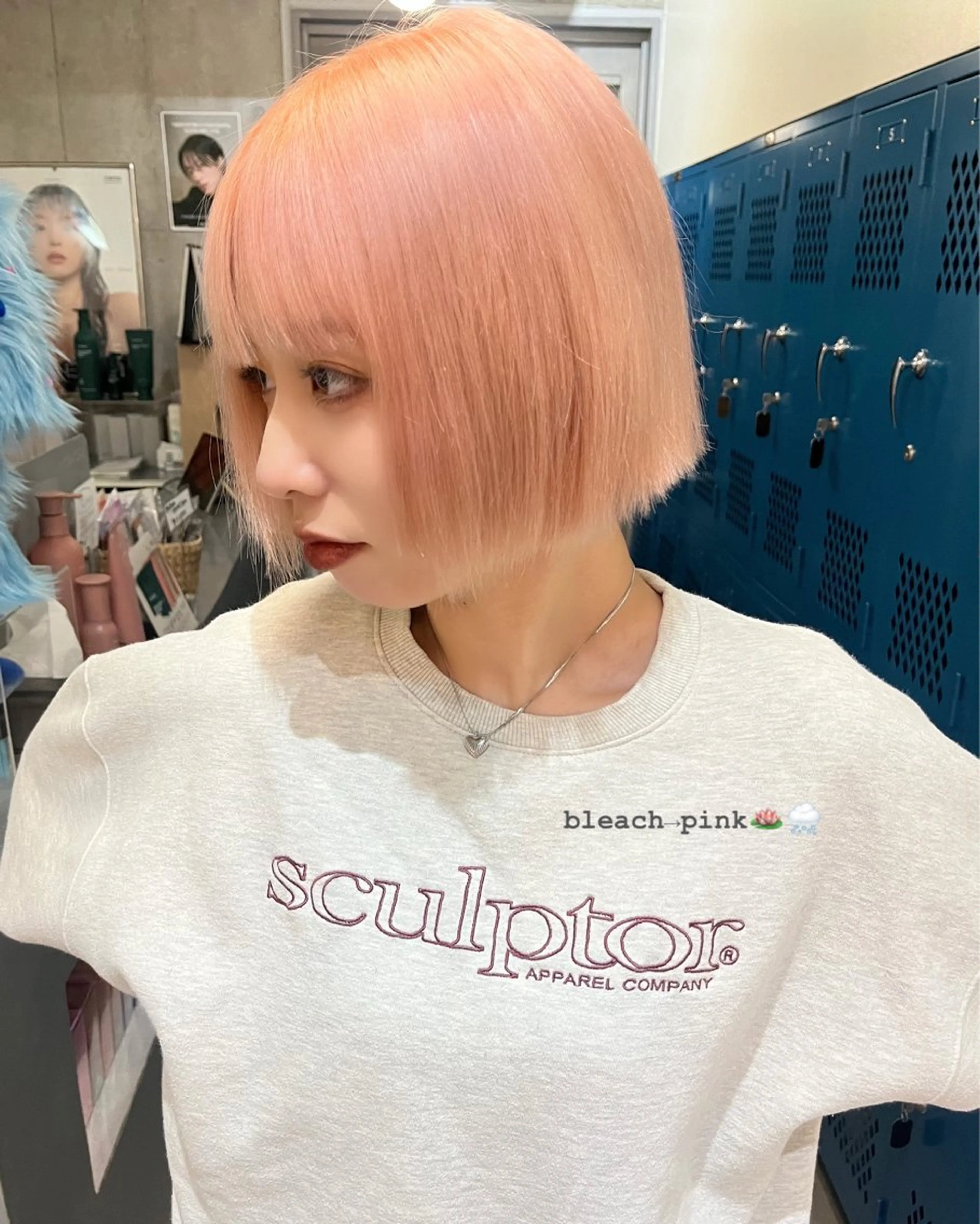 ショート カラー ピンクカラー ヘアカラー 韓国ボブ/ハッシュ カットKIRAのヘアスタイル