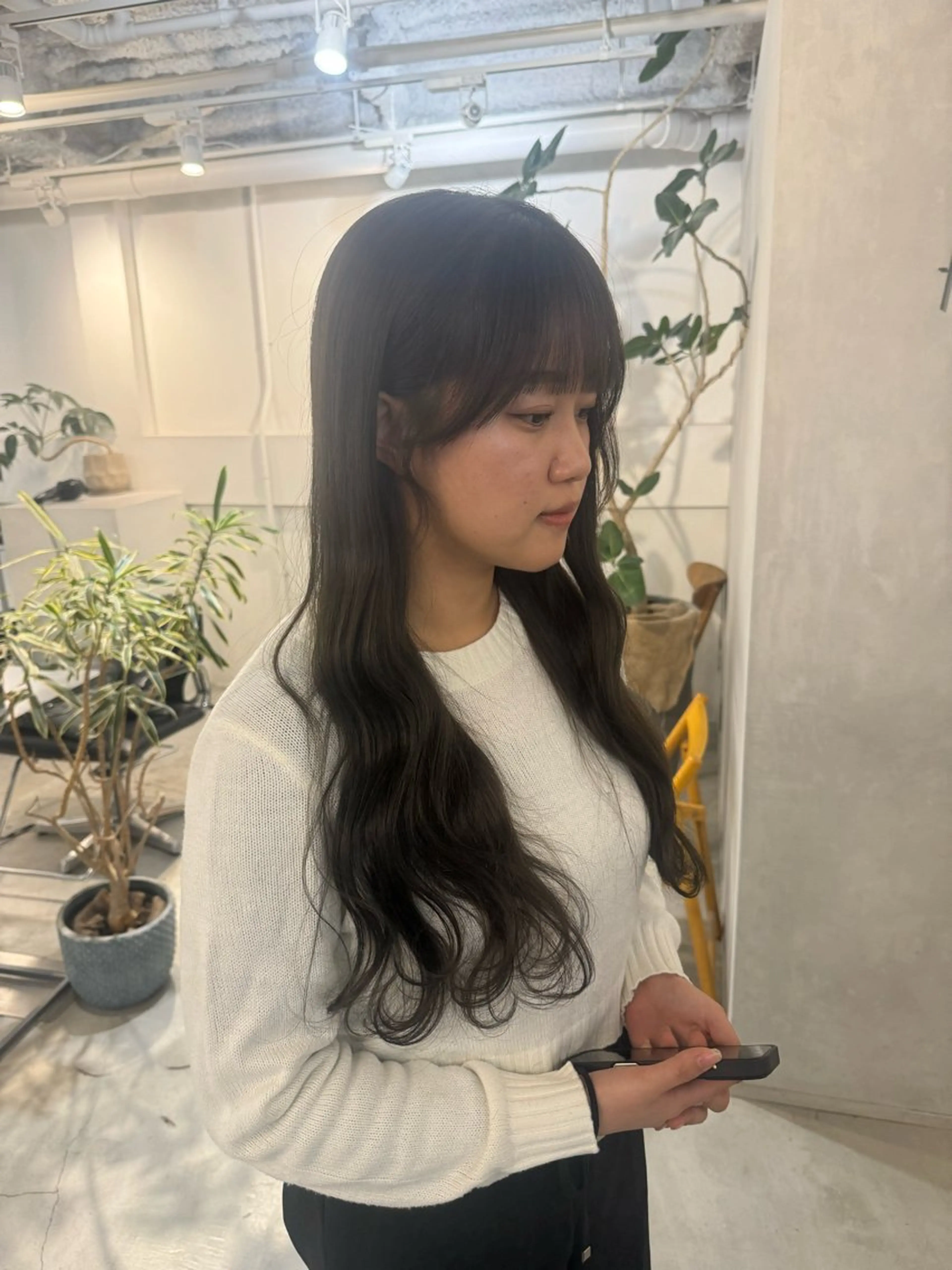 セミロング カット ヘアカラー トリートメント 顔周りcut・ご相談 ＝新宿しずく🇰🇷のヘアスタイル