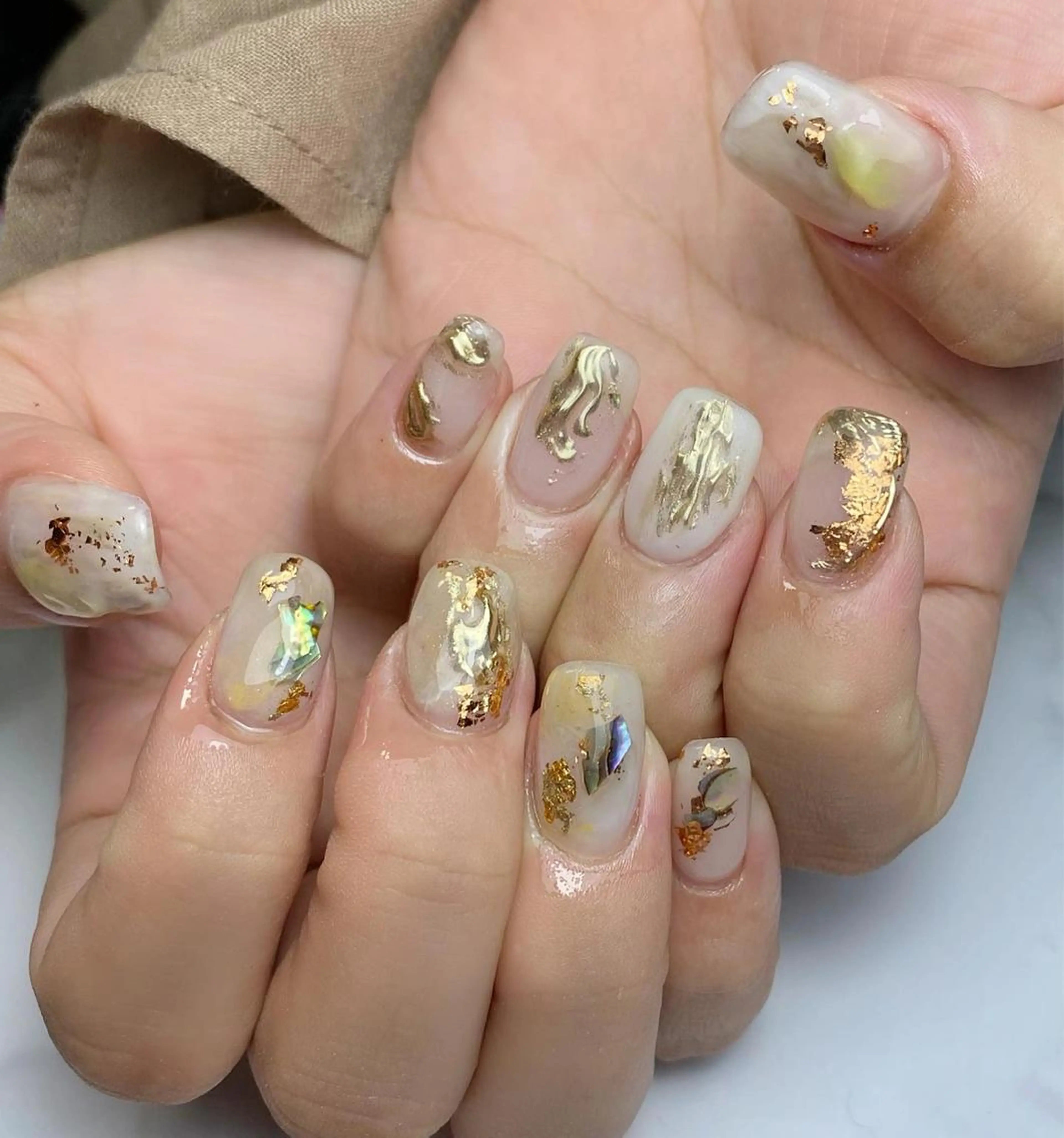 ネイル 長さ出し ニュアンスネイル ハンドネイル ameria meguのネイルデザイン