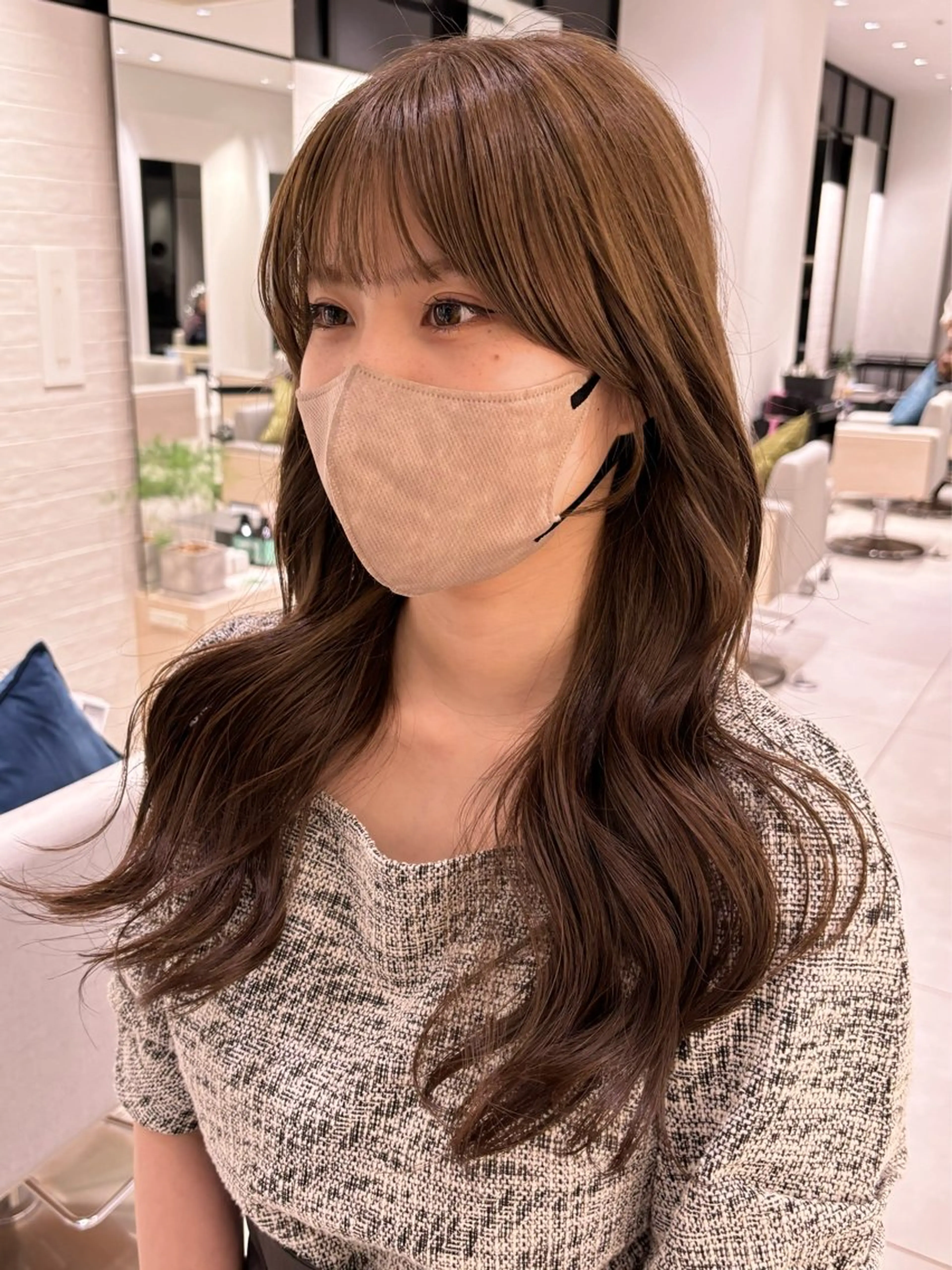 セミロング カラー ブラウンカラー 韓国風ヘア レイヤーカット カット ヘアカラー トリートメント 銀座/韓国レイヤー/ 艶カラー🍓原田侑依のヘアスタイル