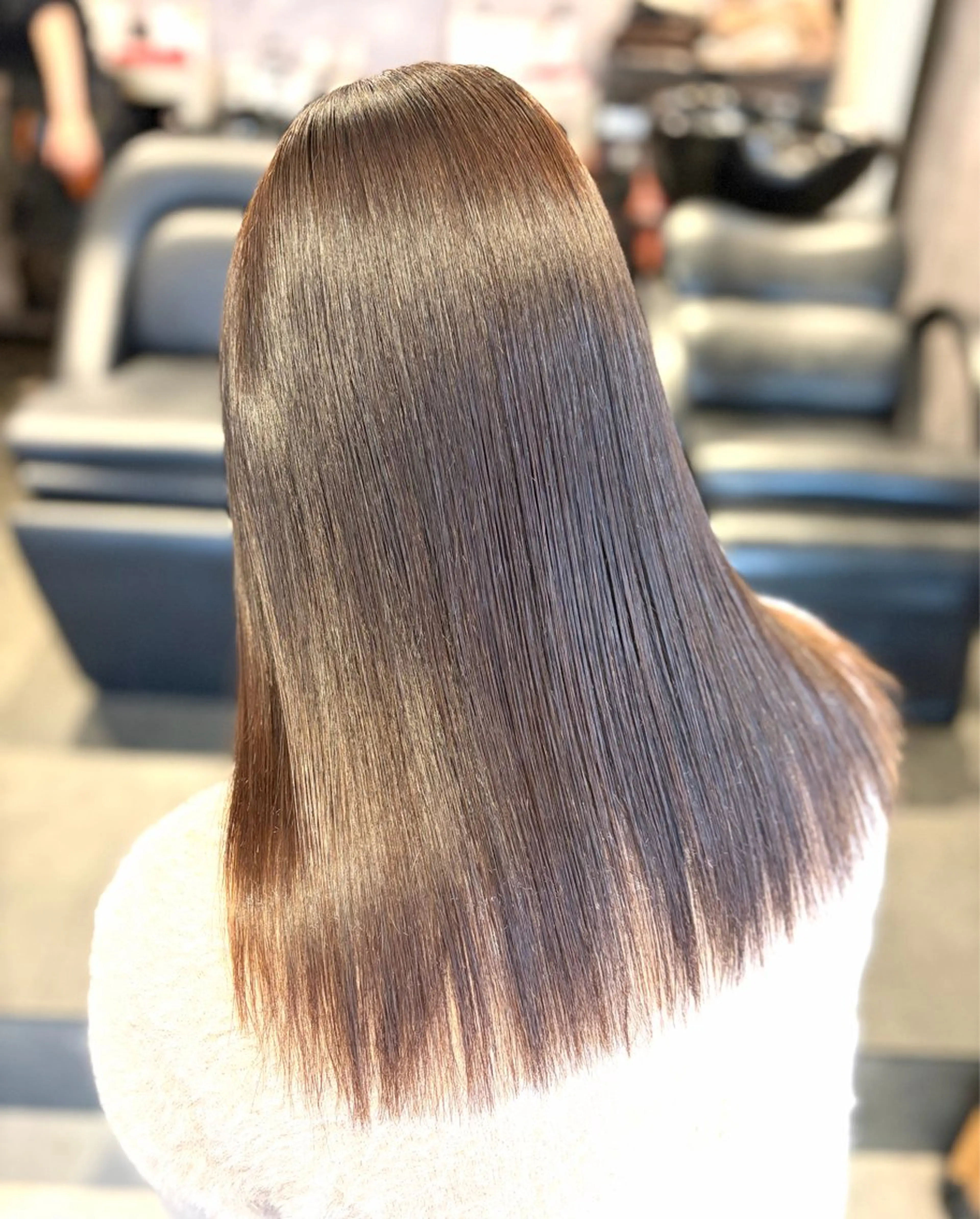 セミロング カラー カット ヘアカラー 縮毛矯正 🩶鈴木茉奈🩶艶髪 /透明感/暖色カラーのヘアスタイル