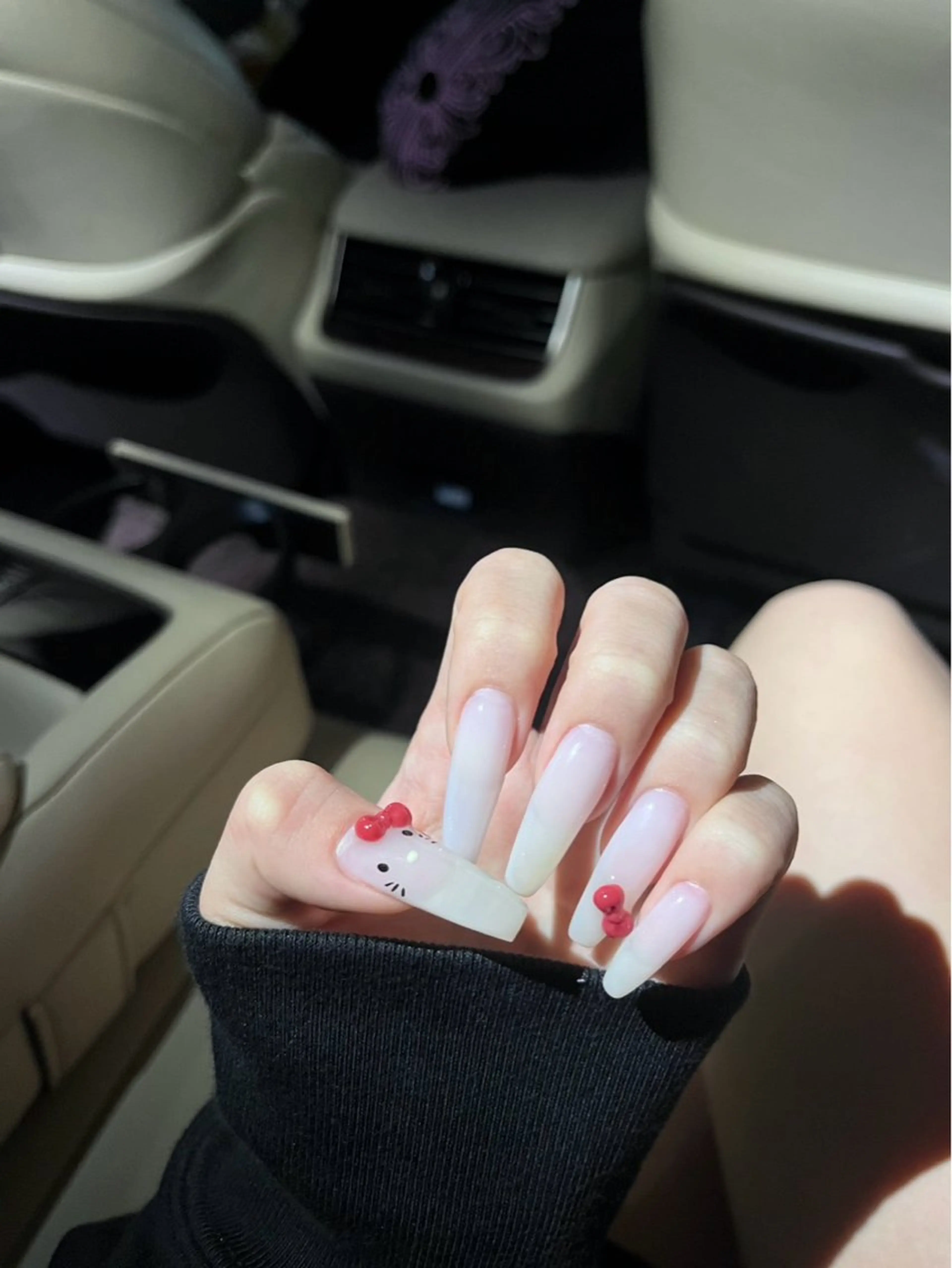 ネイル ロングネイル リボン ハンドネイル private nail salonのネイルデザイン