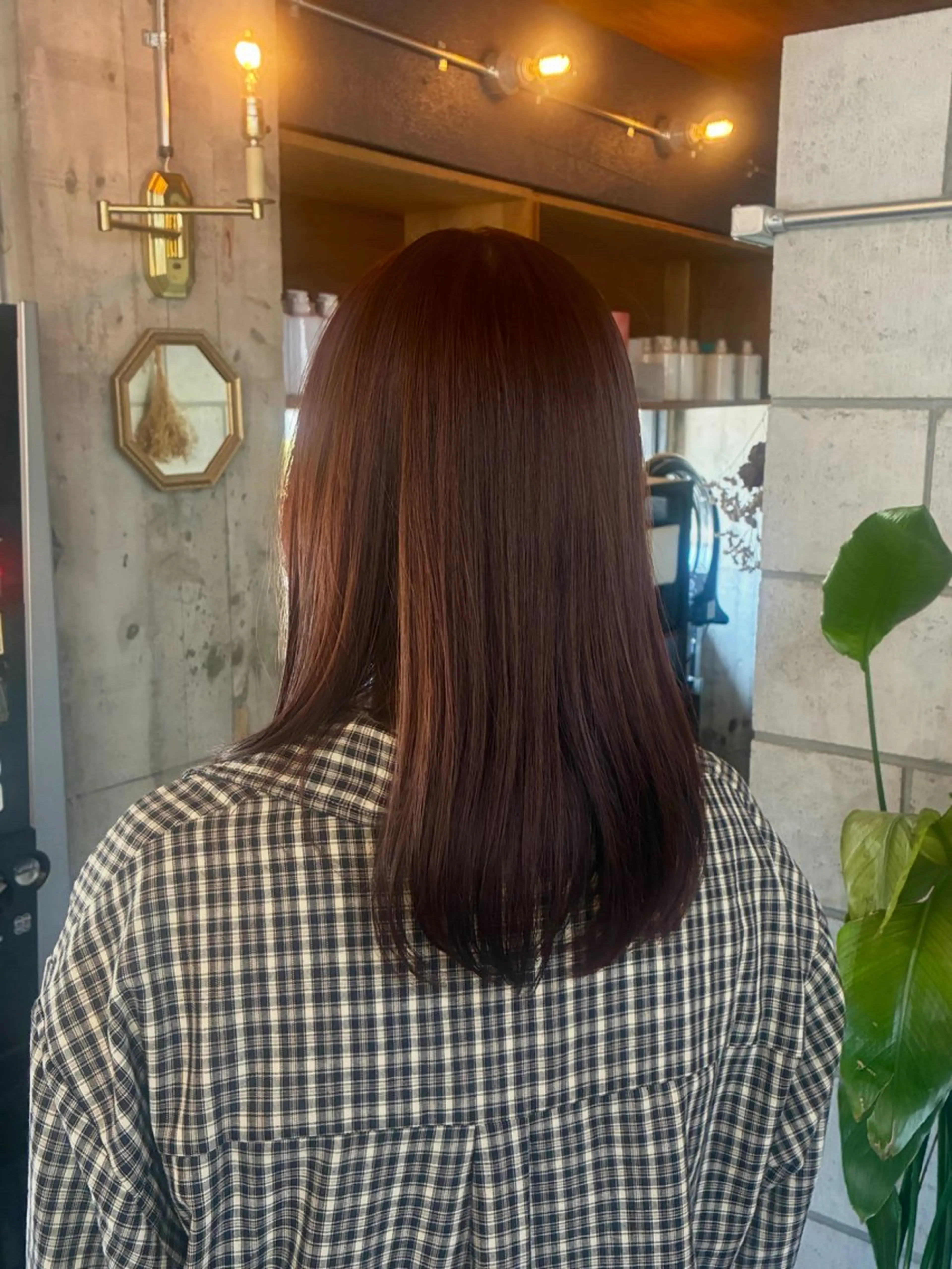 ミディアム カラー オレンジ ヘアカラー 古橋 由妃のヘアスタイル