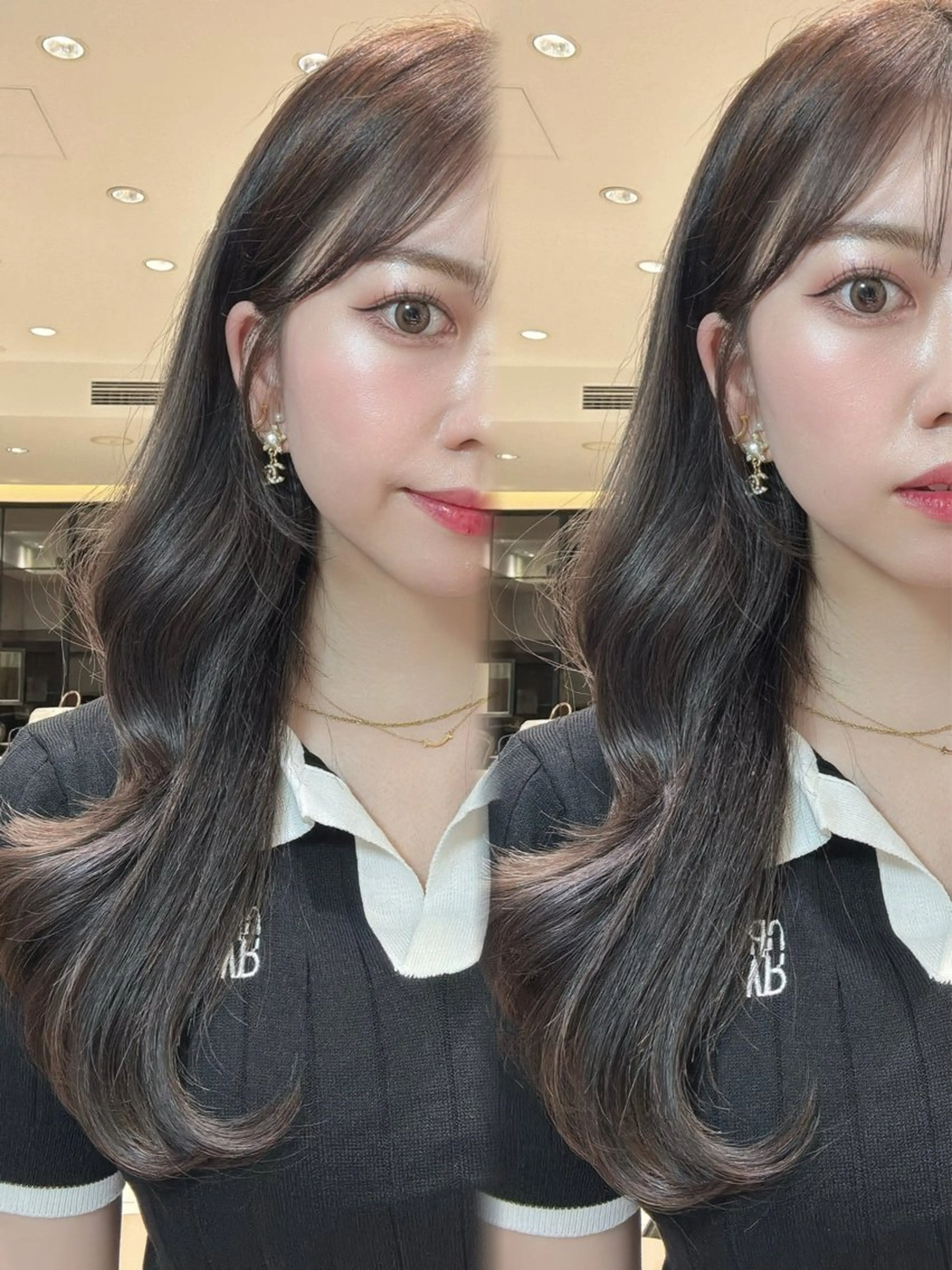 ロング 似合わせカット 韓国くびれヘア 顔まわり新宿/さやかのヘアスタイル