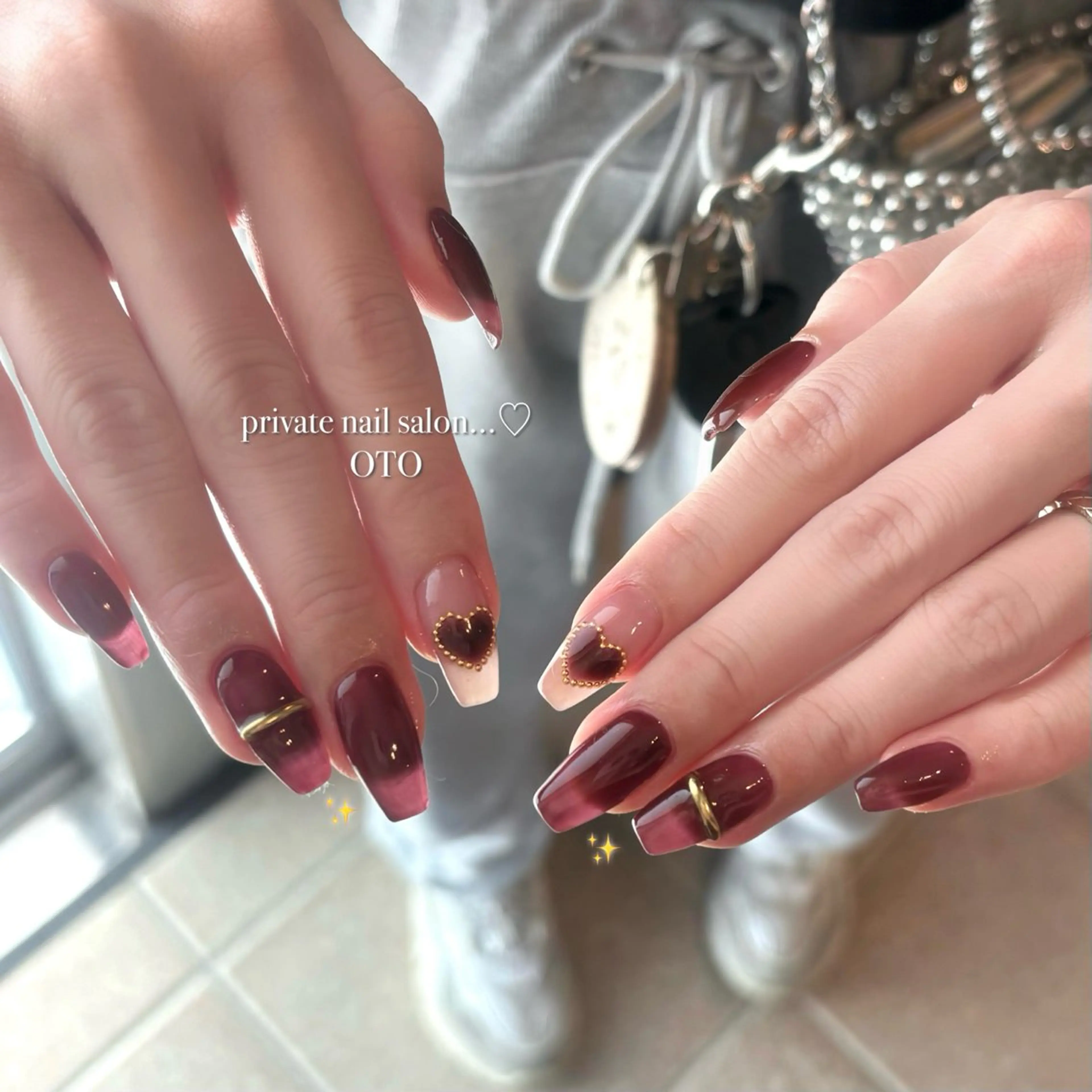 ネイル ボルドー ハンドネイル ayaca ♡のネイルデザイン