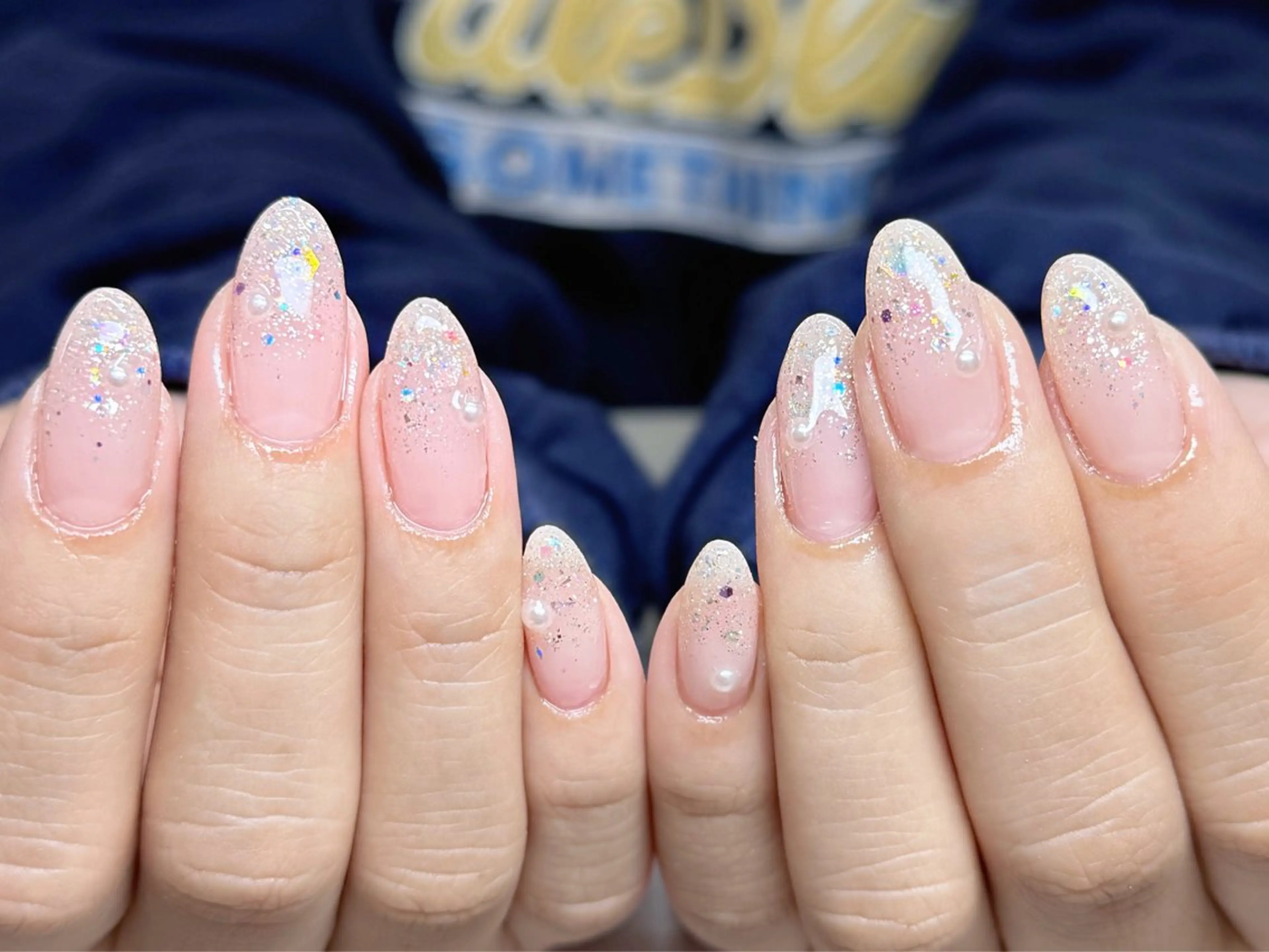 ネイル オーロラネイル チークネイル 長さ出し フットネイル フレンチネイル ハンドネイル ハンドケア J&C Nail Salon吉祥寺所属・Yu  Ki ネイルのネイルデザイン