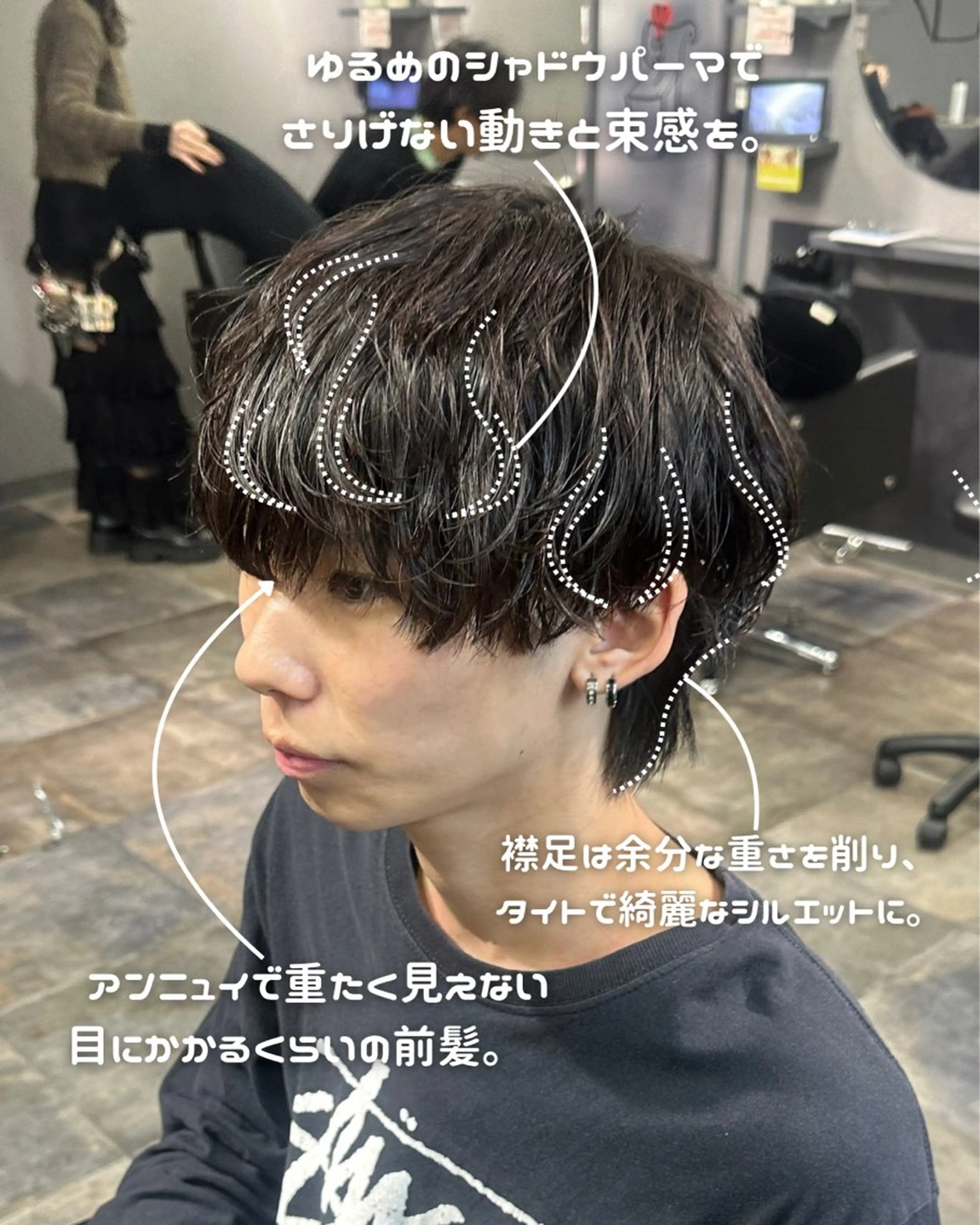 ミディアム パーマ メンズ マエダルイ🌐 レイヤースタイルのヘアスタイル