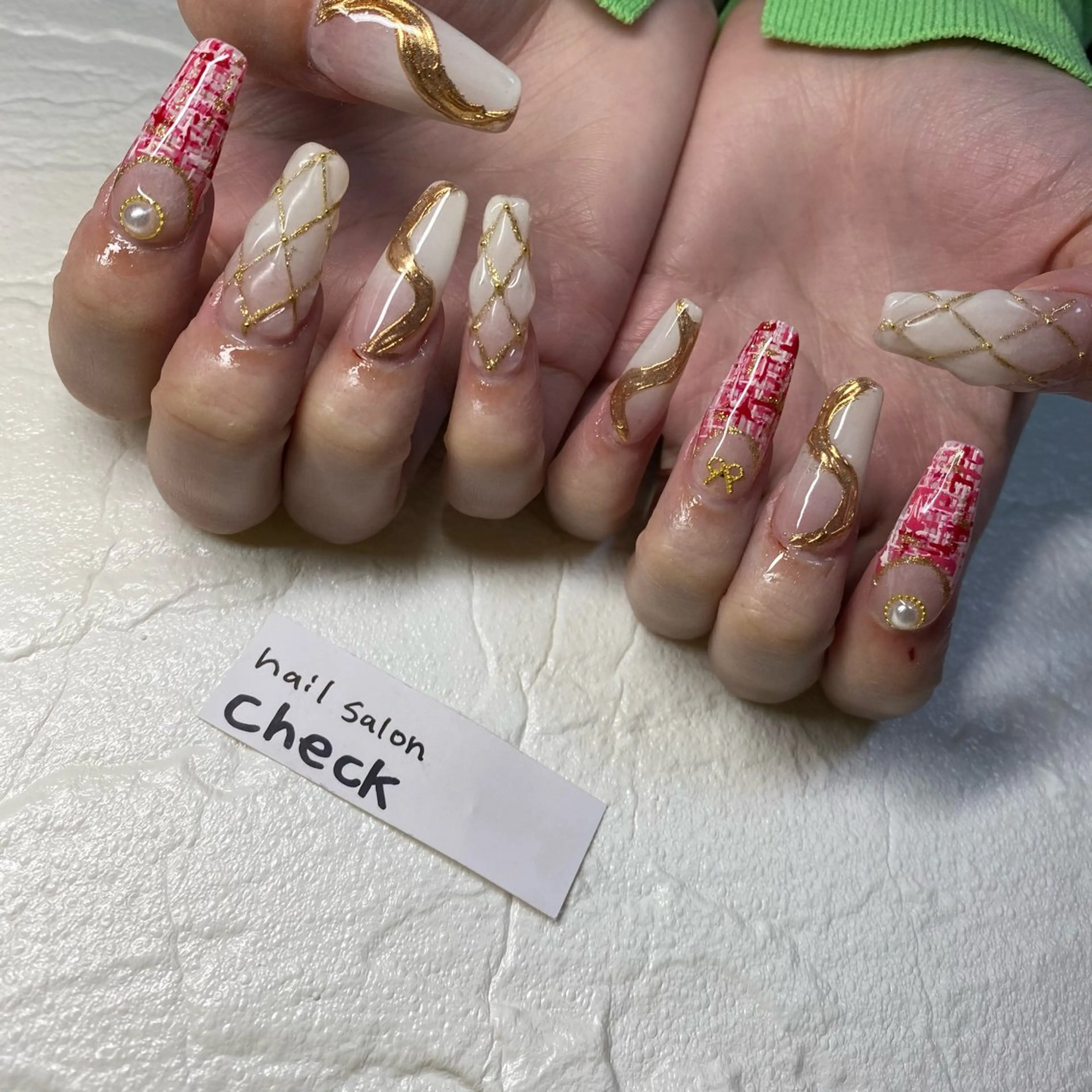 ネイル アートネイル ニュアンスネイル スカルプネイル 春ネイル 夏ネイル ハンドネイル ーCHECKー ちあきのネイルデザイン