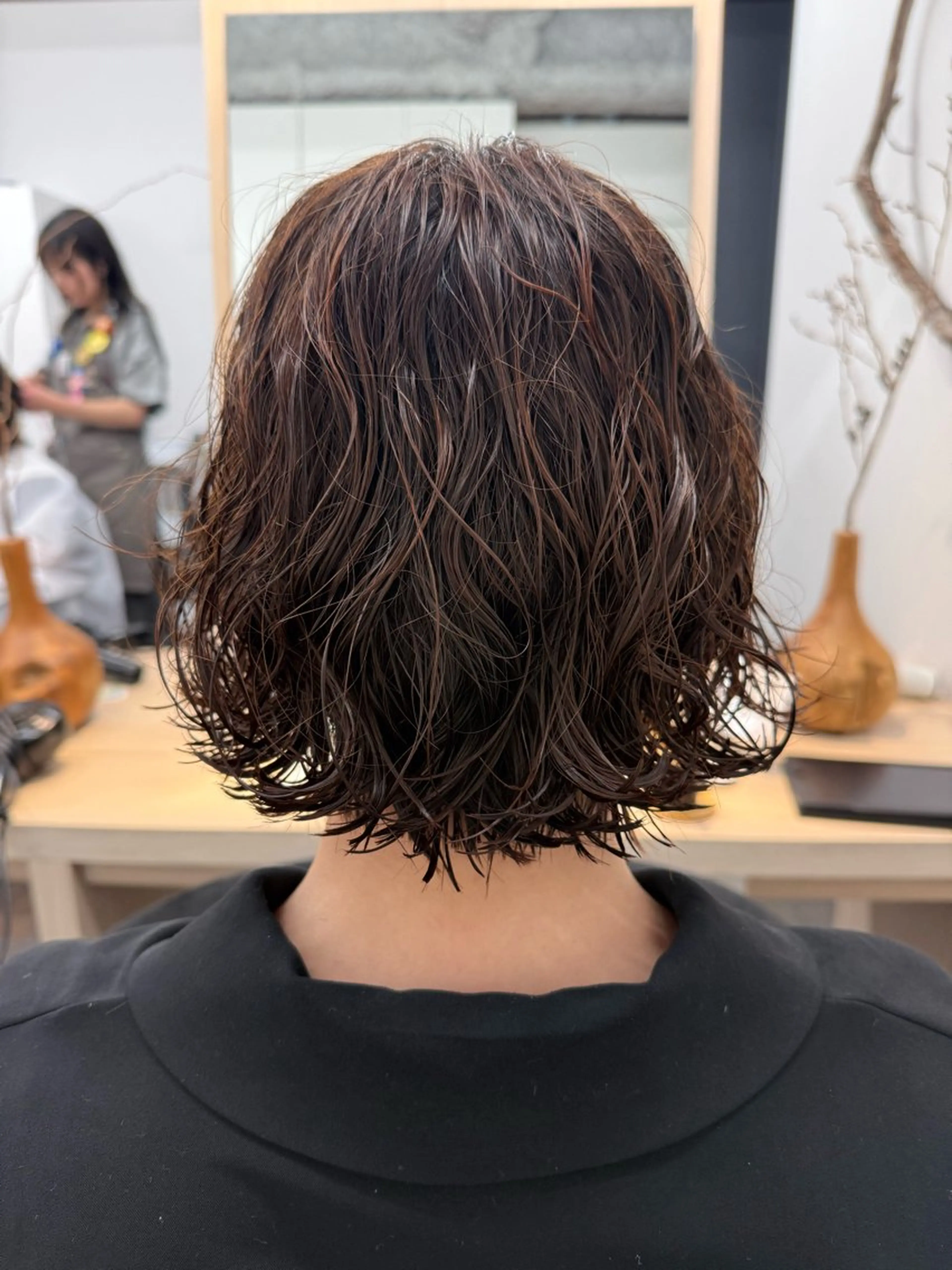 ミディアム カット パーマ トリートメント miwa/ボブパーマ /モードボブのヘアスタイル