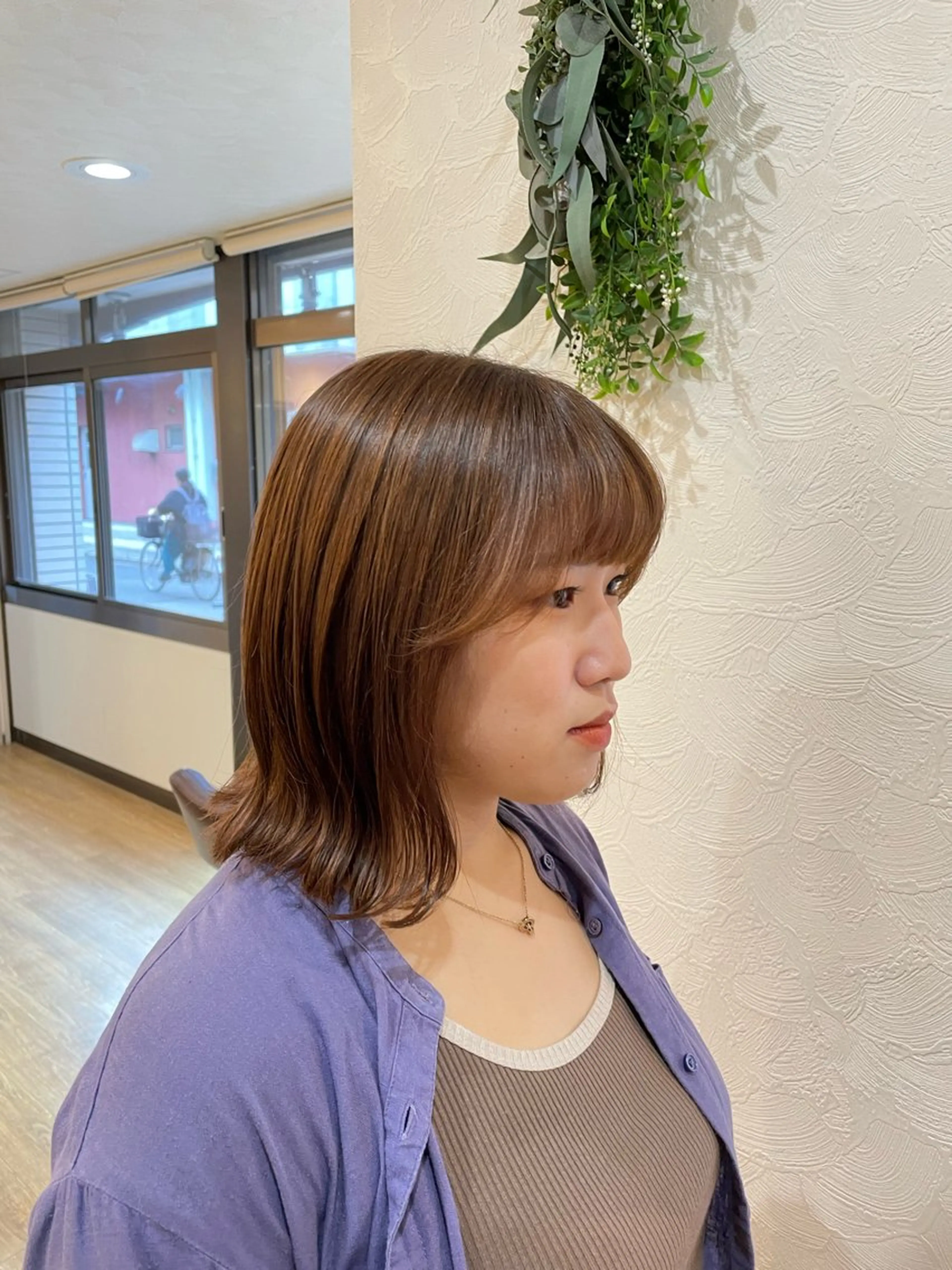 ミディアム 顔周りカット 透明感/チョコカラー 💍TAMA💍のヘアスタイル