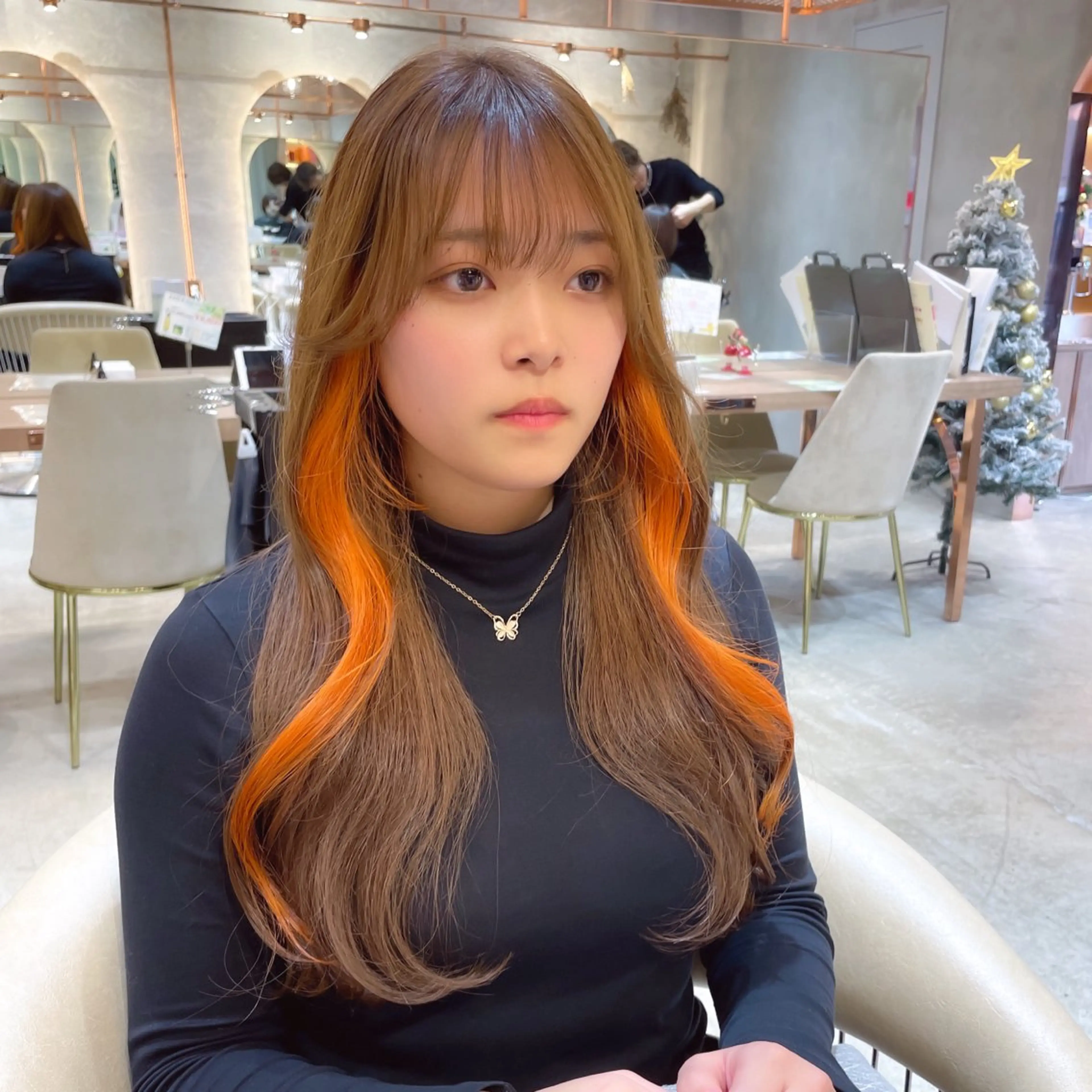 ロング カラー カット ヘアカラー 縮毛矯正 トリートメント レイヤー/韓国ヘア 縮毛矯正🫧鈴木颯のヘアスタイル