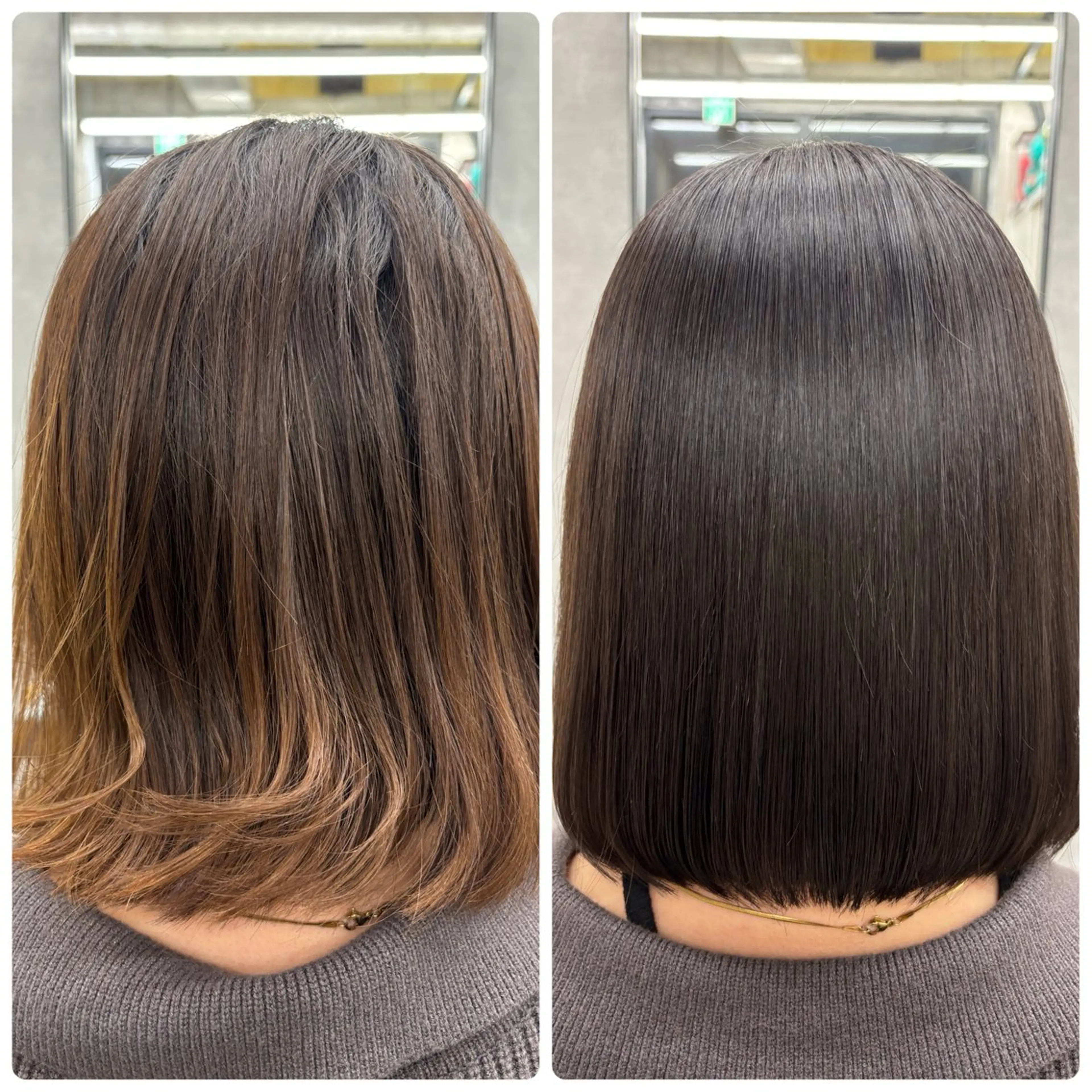 ミディアム カラー 髪質改善 縮毛矯正 トリートメント カット ヘアカラー 縮毛矯正 トリートメント すぐ巻ける縮毛矯正 🍀勝倉　麗のヘアスタイル