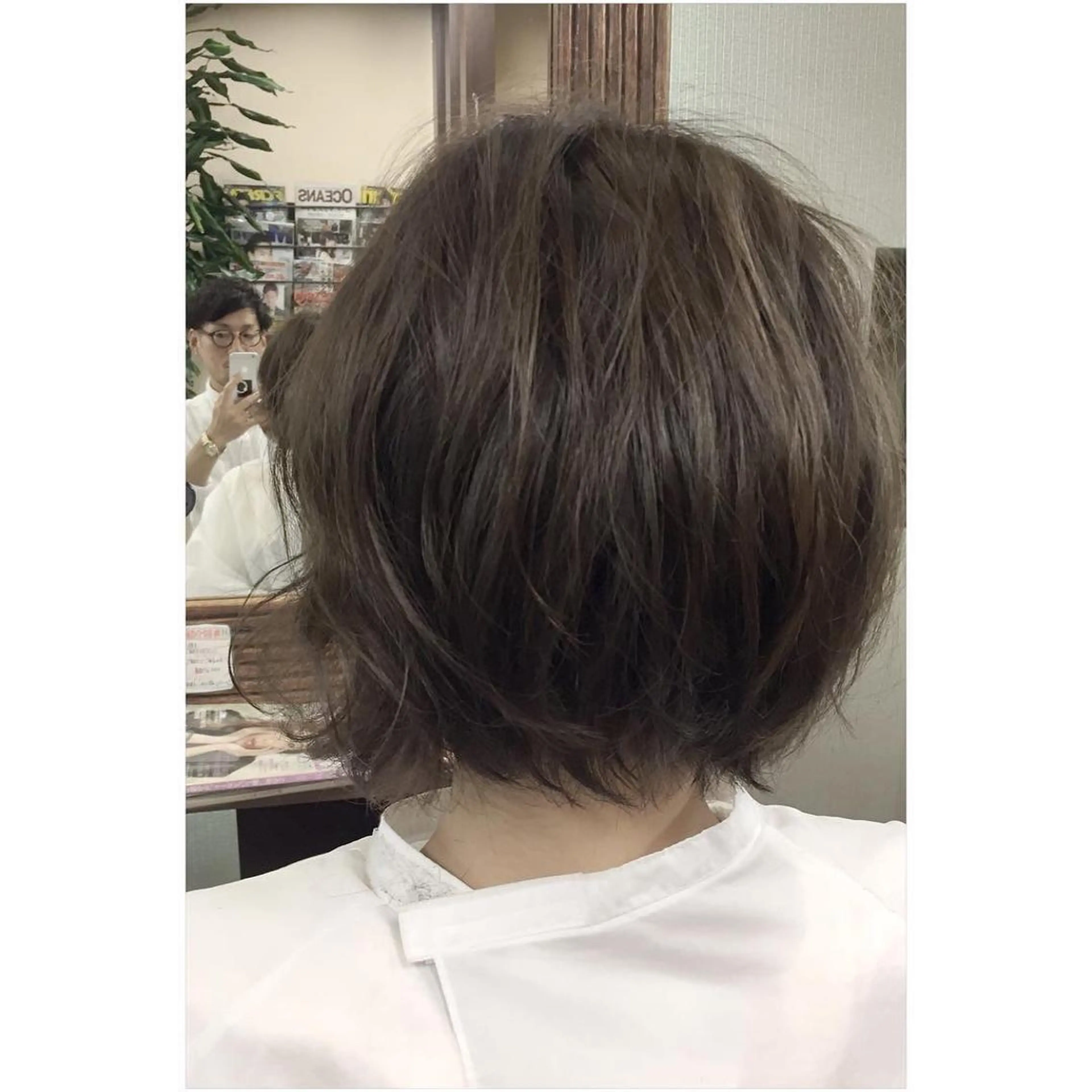 ショート カラー アッシュ グレージュ オレンジ 外国人風カラー パーソナルカラー診断 できます　木曽　主博のヘアスタイル