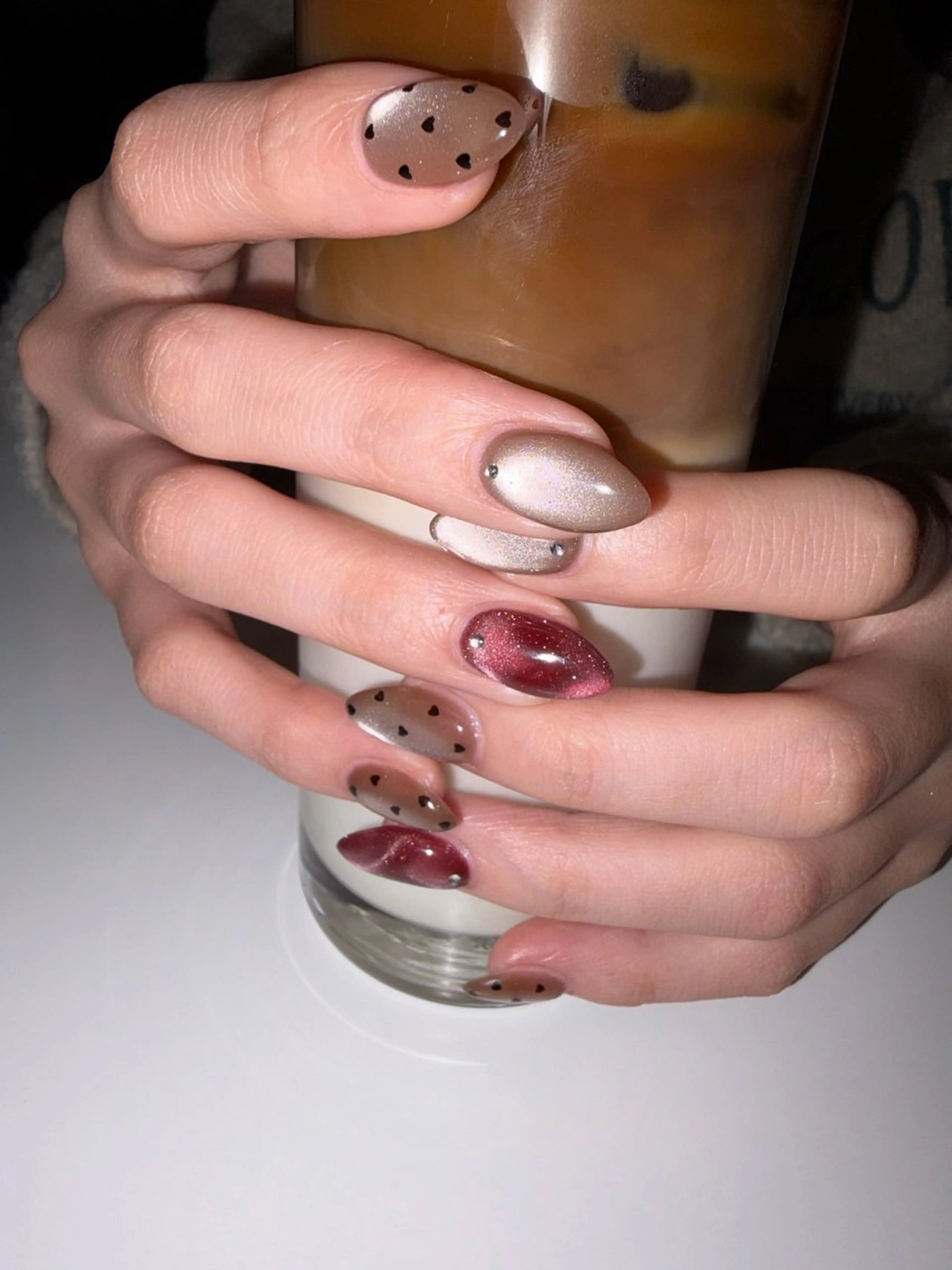 ネイル ドット ハート 前田 凜のネイルデザイン