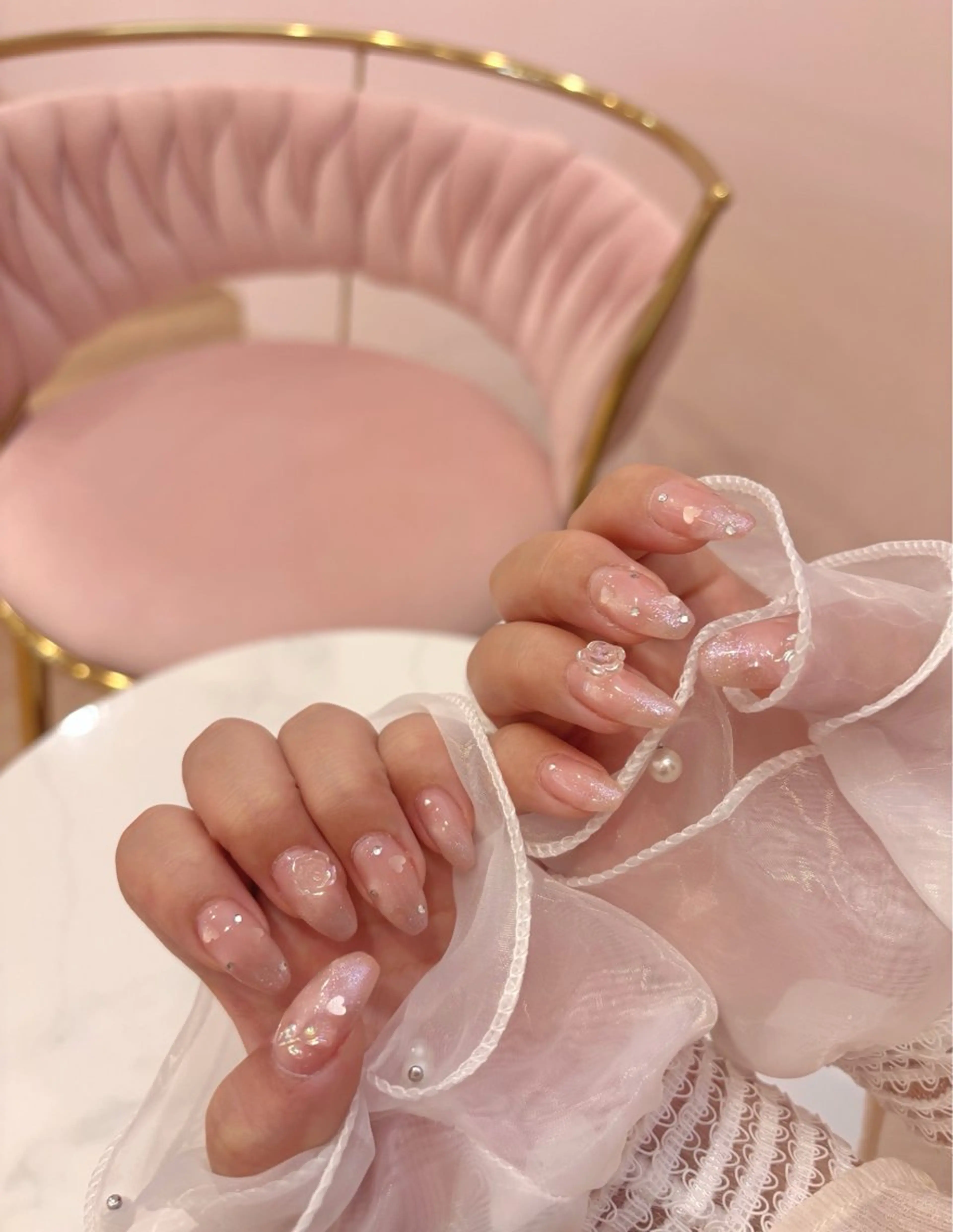 ネイル 長さ出し 持ち込み ハンドネイル nail salon luan堀江店のネイルデザイン