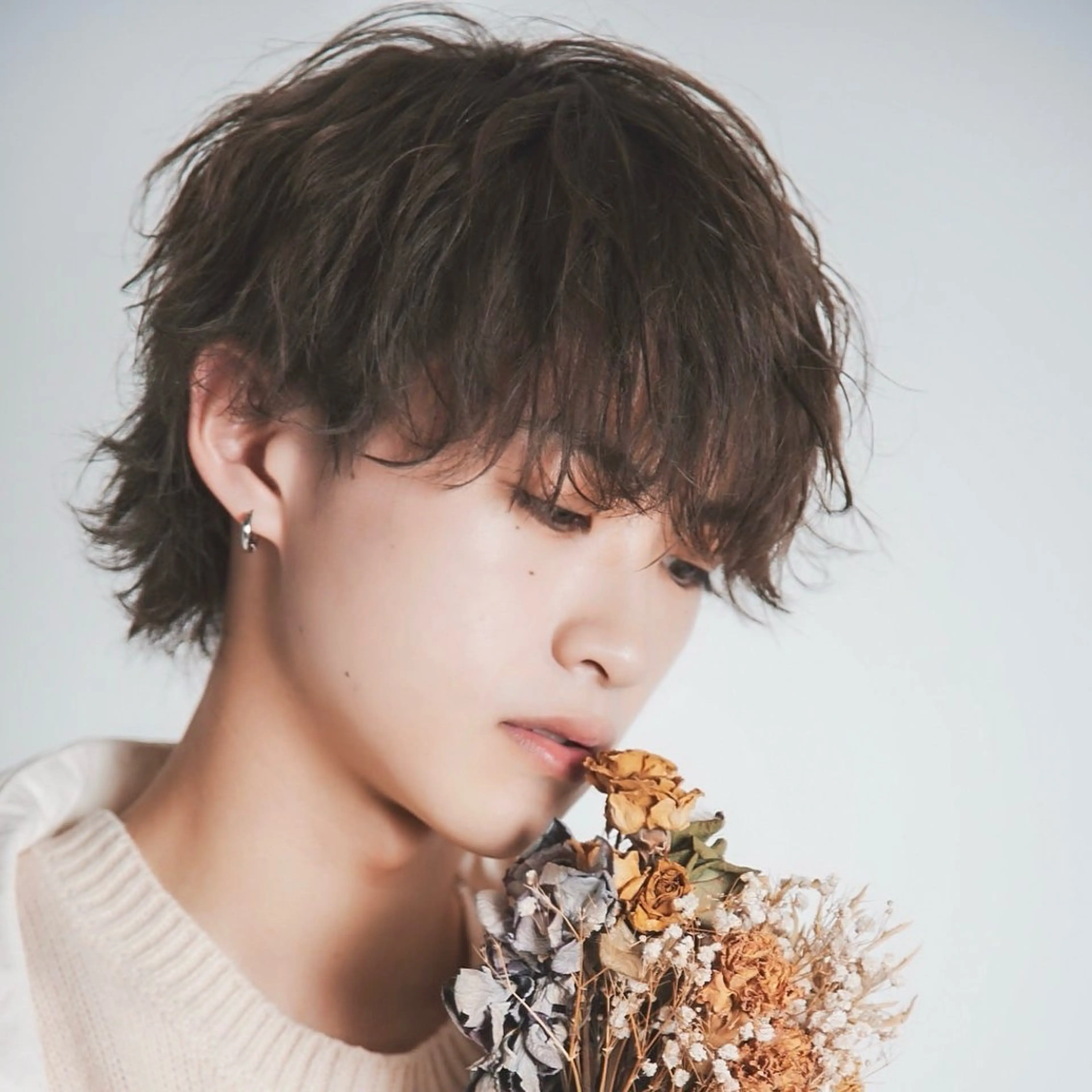 ミディアム カラー パーマ メンズ カット ヘアカラー トリートメント ハイトーン/メンズマ ッシュ/KYOHEIのヘアスタイル