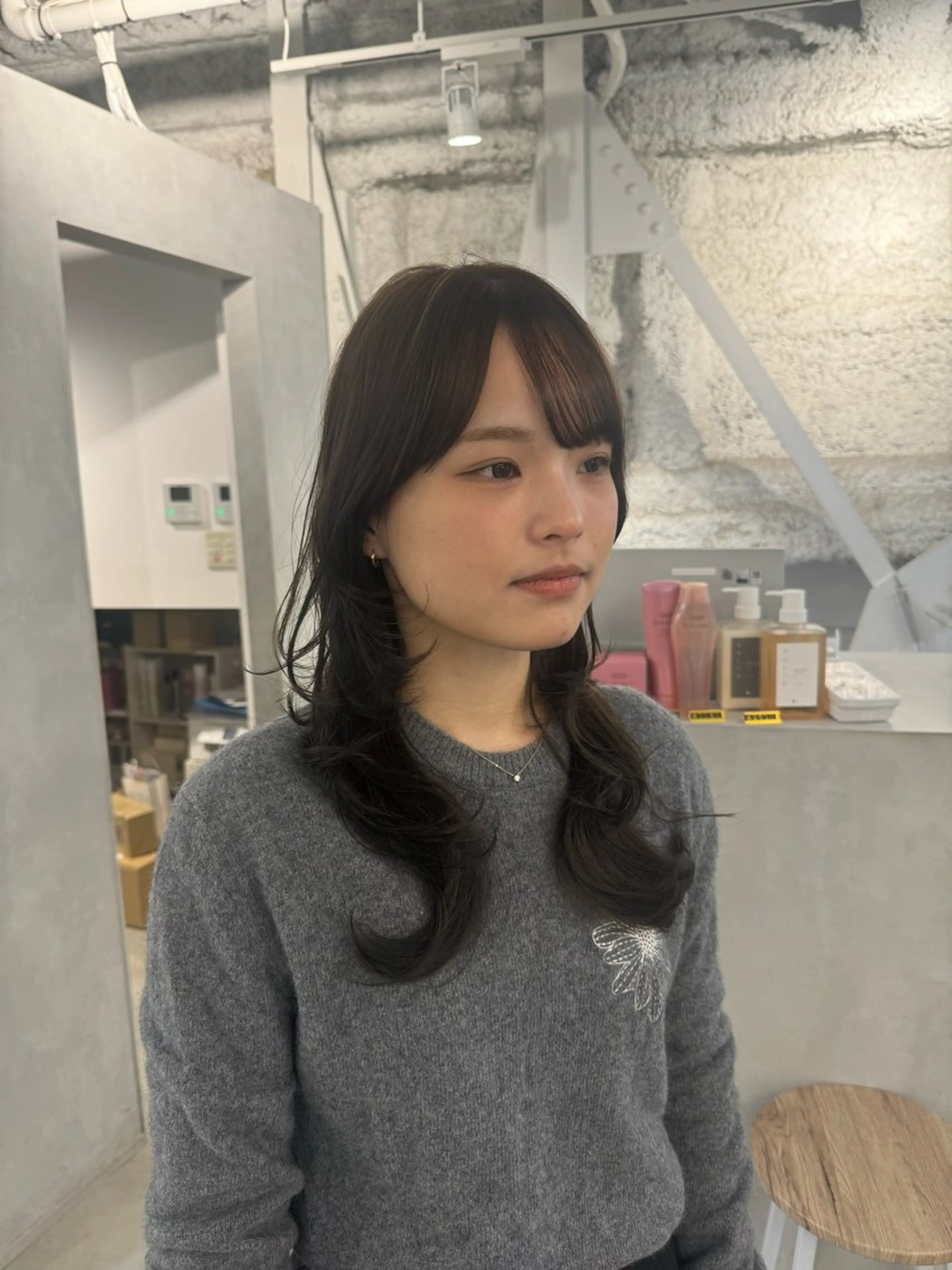 セミロング ヘアアレンジ カット ヘアカラー トリートメント 顔周りcut・ご相談 ＝新宿しずく🇰🇷のヘアスタイル