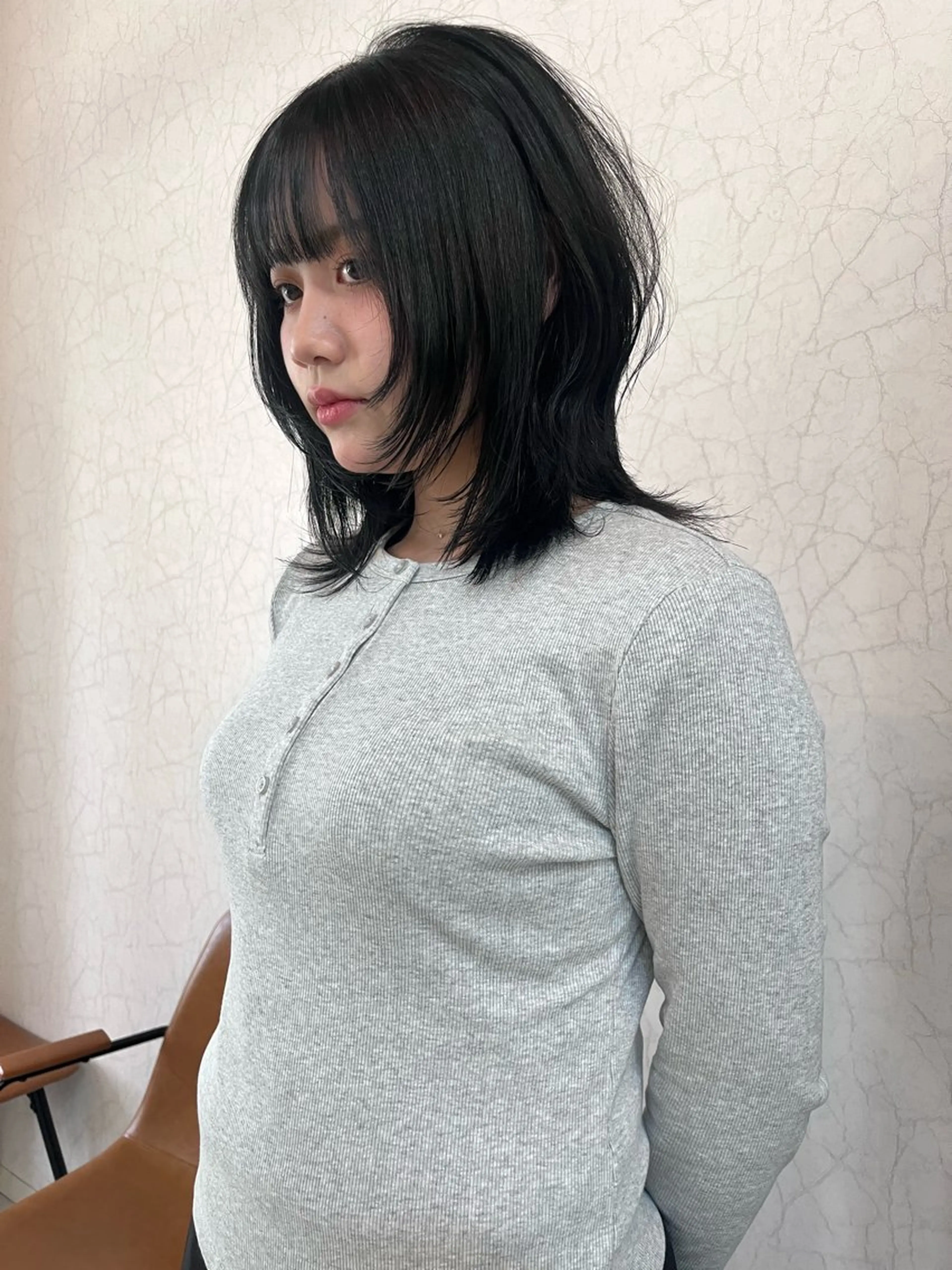 ミディアム カラー ハッシュカット カット ヘアカラー niko RINKAのヘアスタイル