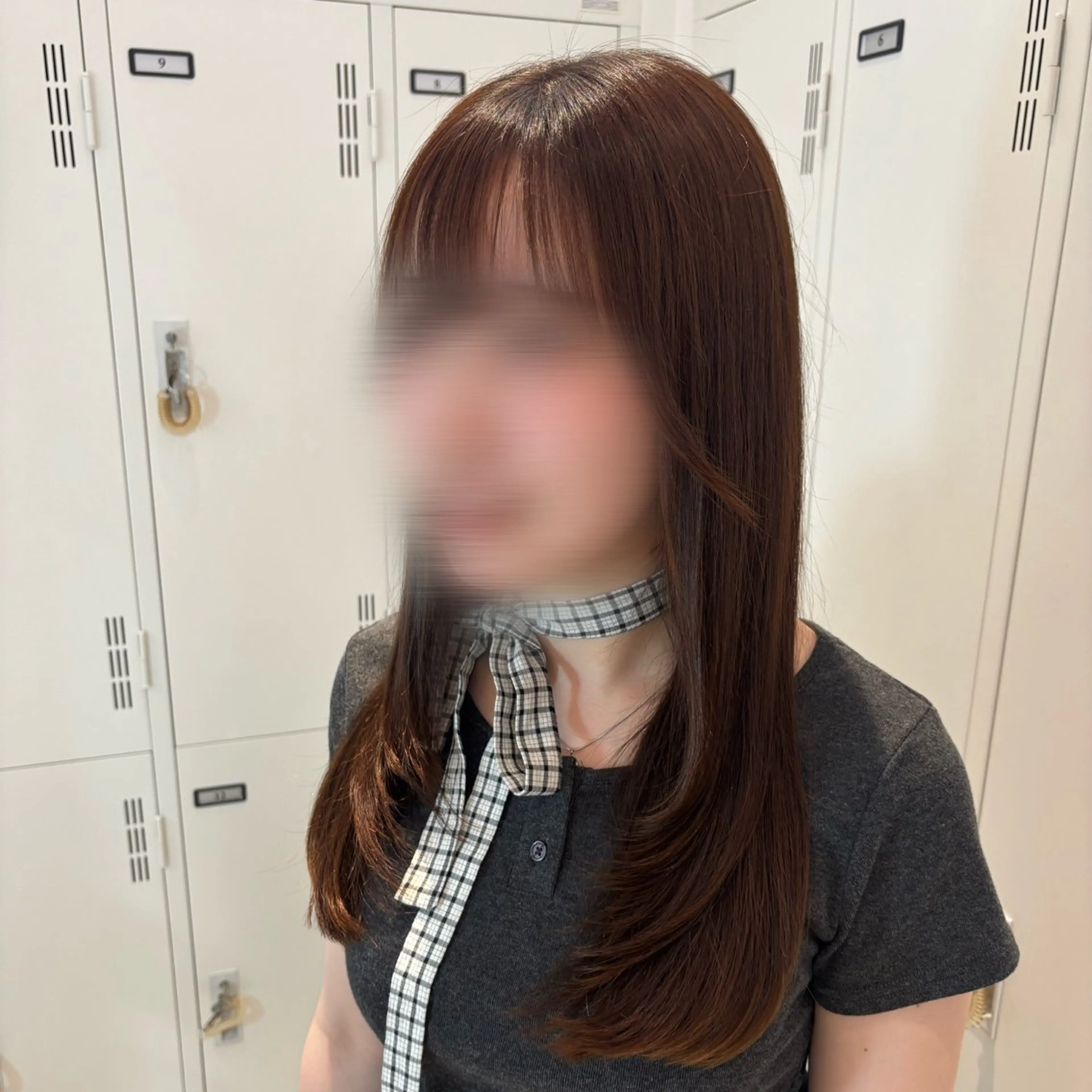 ロング 顔まわりレイヤー 顔周りカット レイヤーカット 韓国・艶カラー🌙 Runa🌙のヘアスタイル