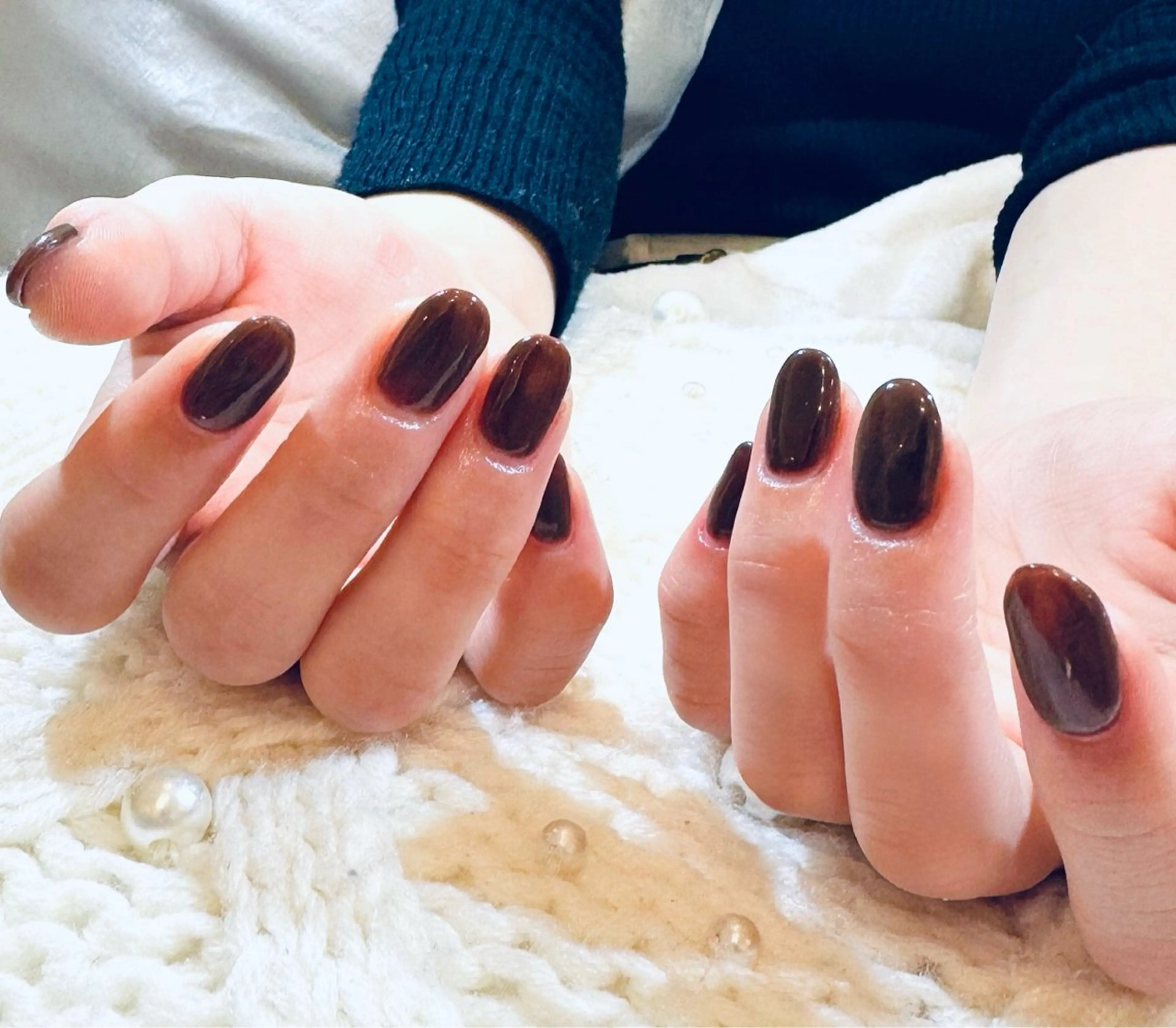 メンズ ネイル ブラウン メンズネイル ワンカラーネイル シンプルネイル MIMnail メンズネイリストのネイルデザイン