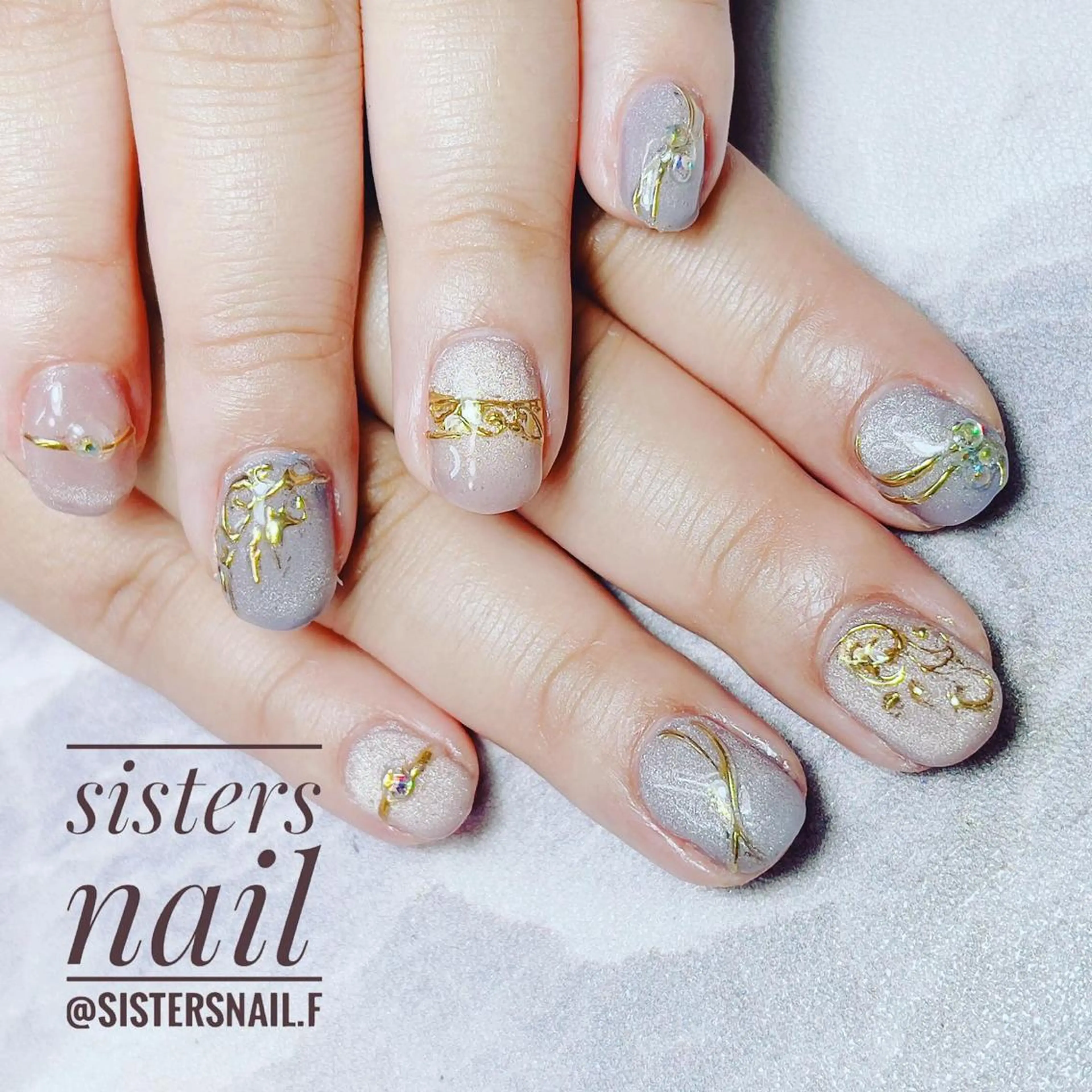 ネイル アートネイル キラキラネイル マグネットネイル オフィスネイル ピンク sisters nail.fのネイルデザイン