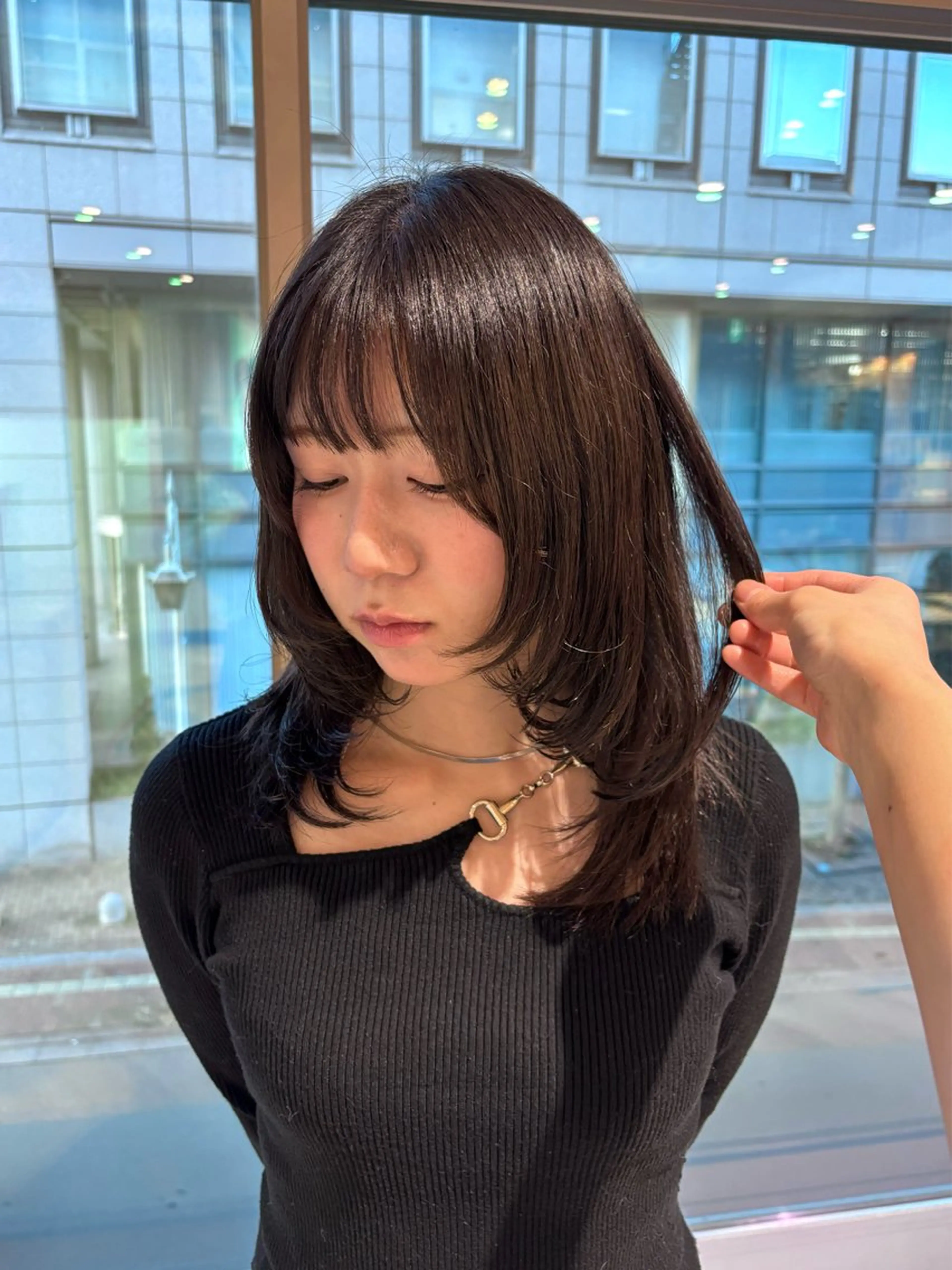 ミディアム レイヤーカット ウルフカット ウルフレイヤー ゆい/パーマ/レイヤ ー/似合わせカラーのヘアスタイル