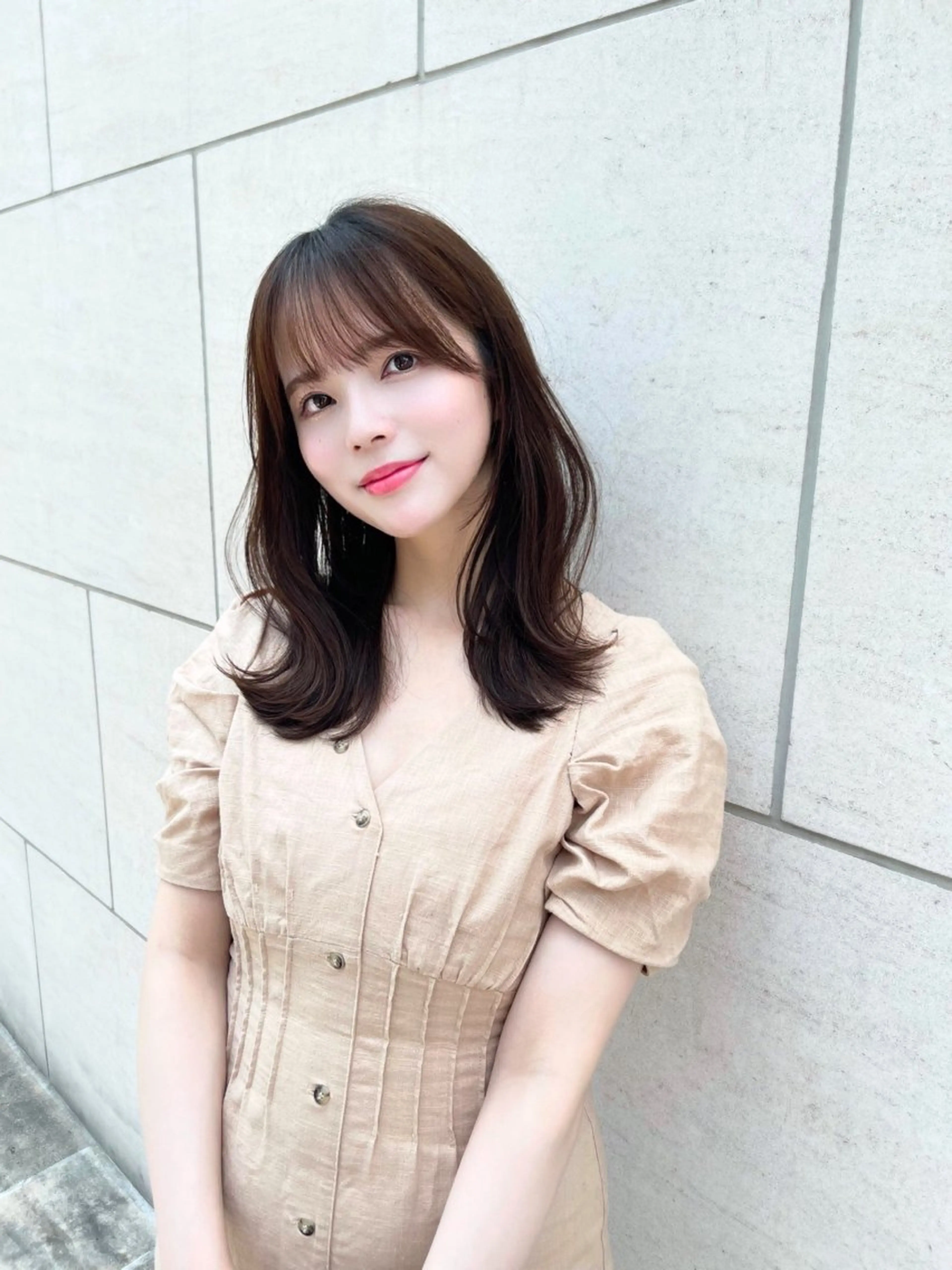 ミディアム 中顔面短縮 顔まわり新田大翔のヘアスタイル