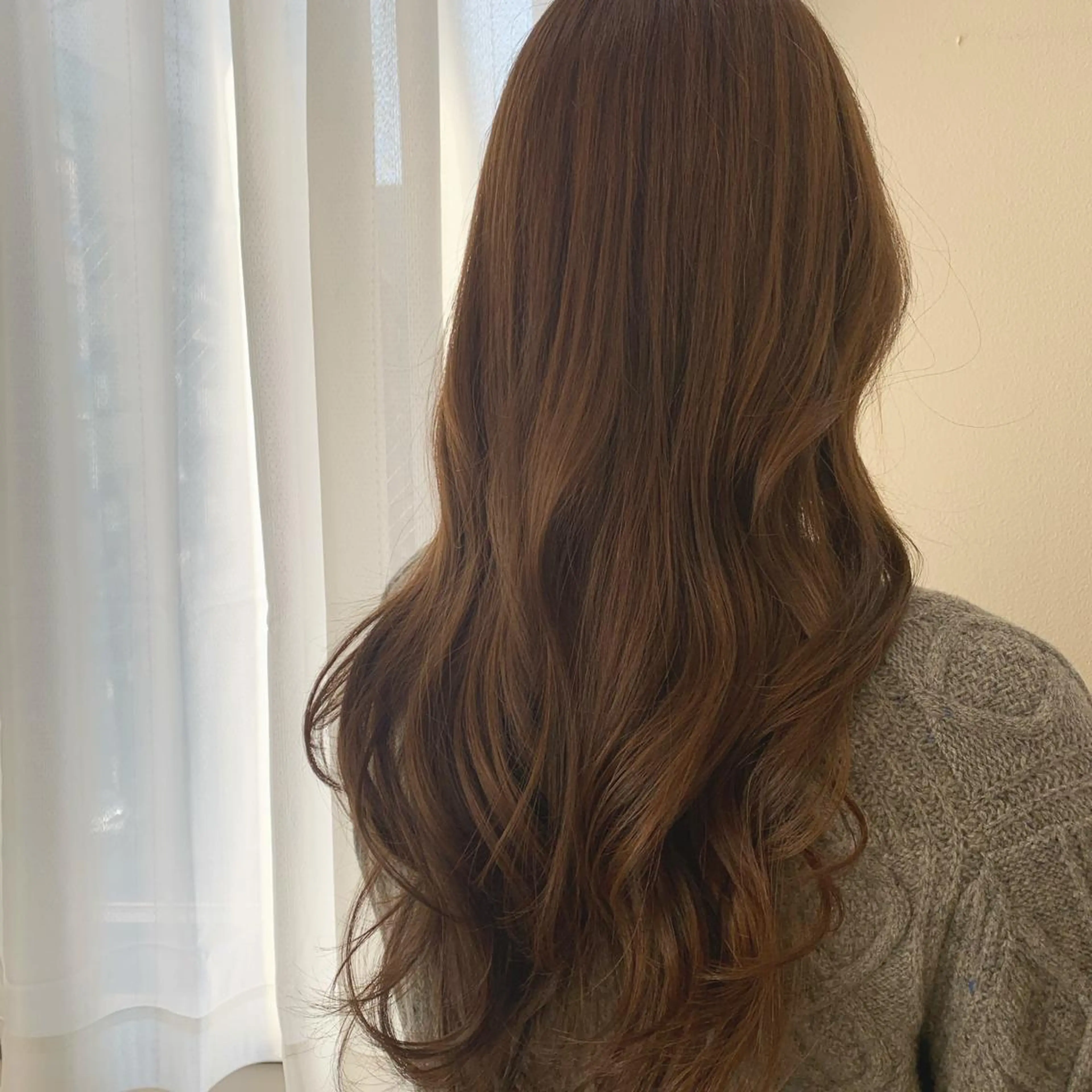 ロング カラー ベージュカラー オレンジ オレンジベージュ 韓国🇰🇷髪質改善 Chisaki치사키のヘアスタイル